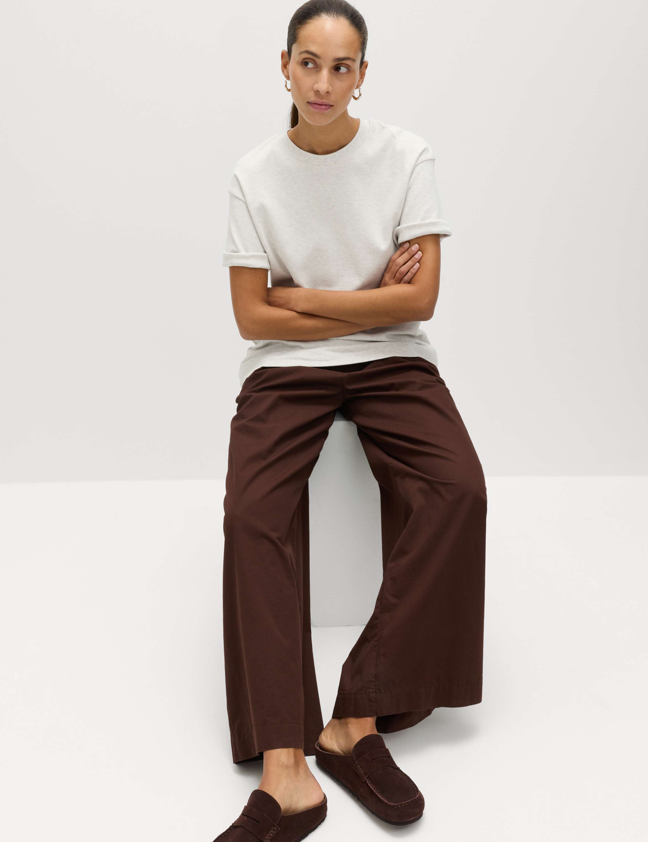 Pure Cotton Crew Neck Oversized T-Shirt