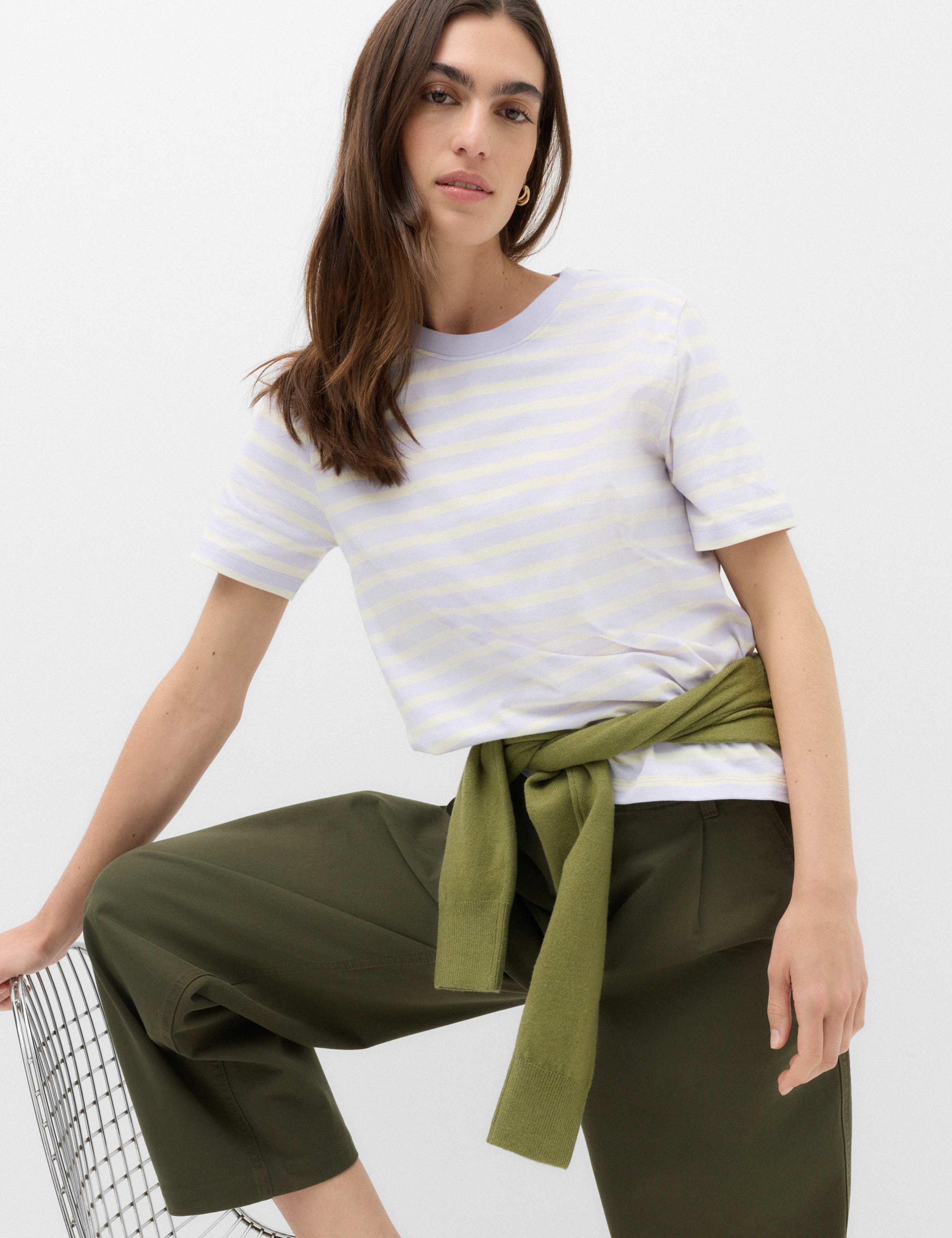 Pure Cotton Striped Everyday Fit T-Shirt