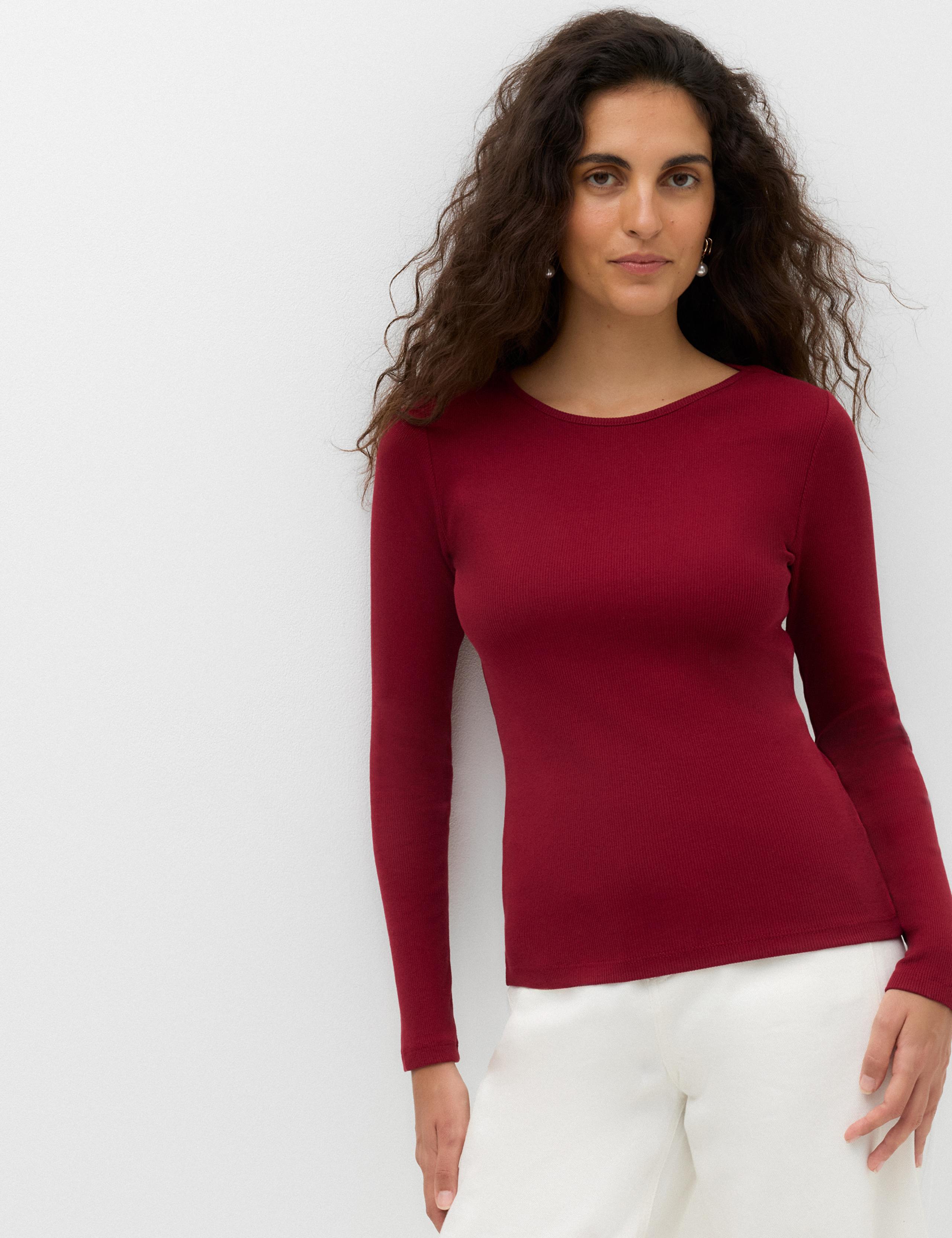 Cotton Rich Ribbed Slim Fit Top