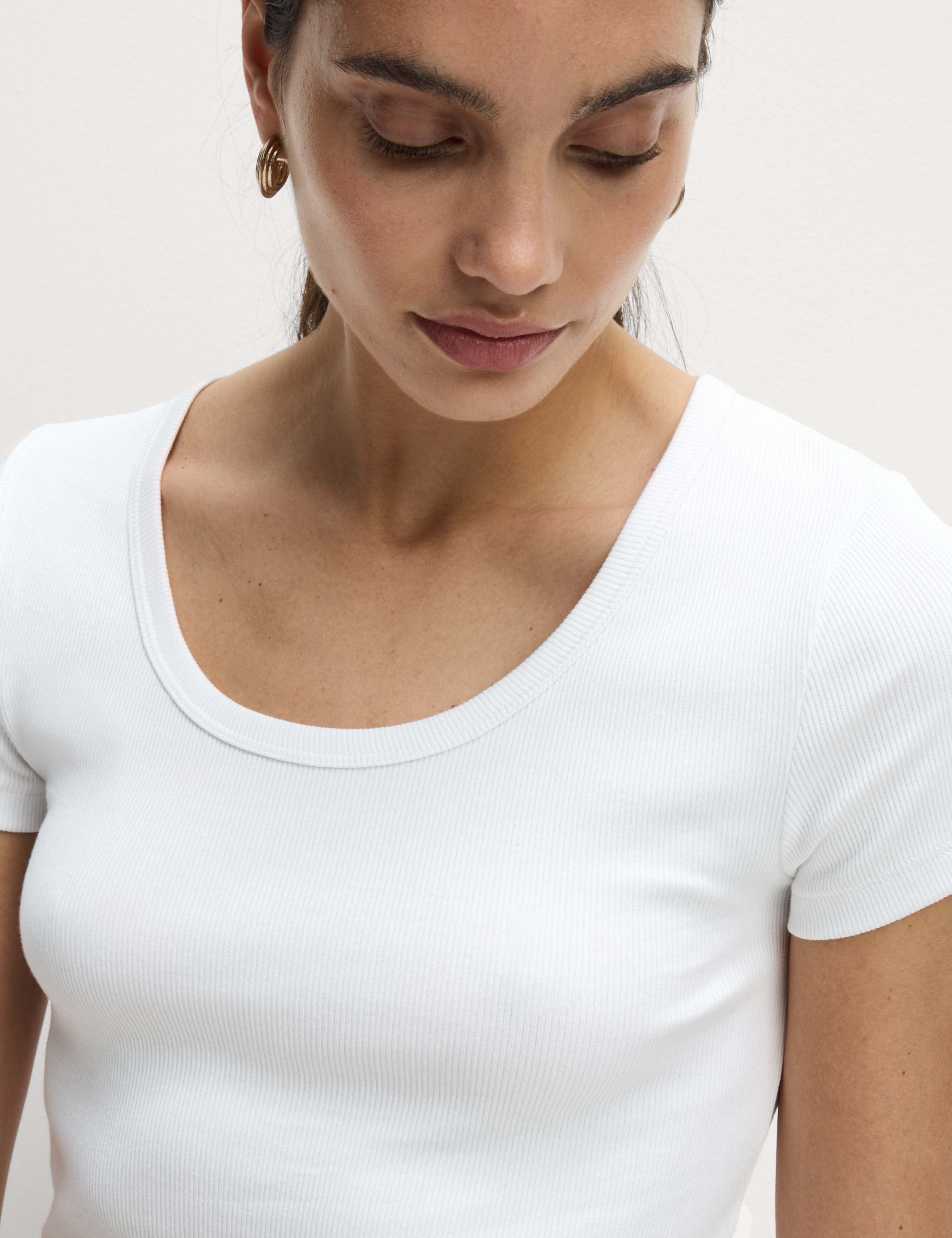 Cotton Rich Scoop Neck T-Shirt