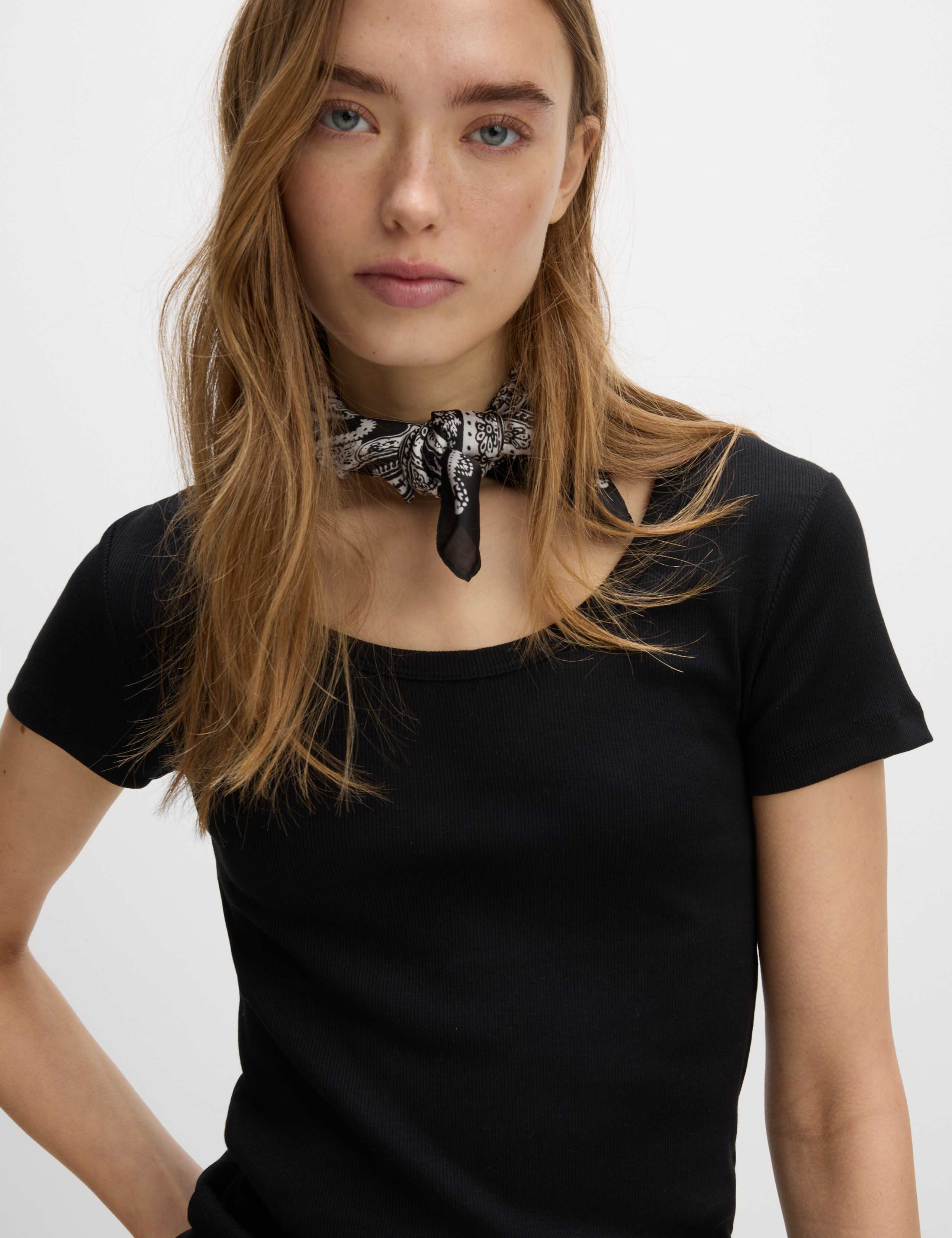 Cotton Rich Scoop Neck T-Shirt