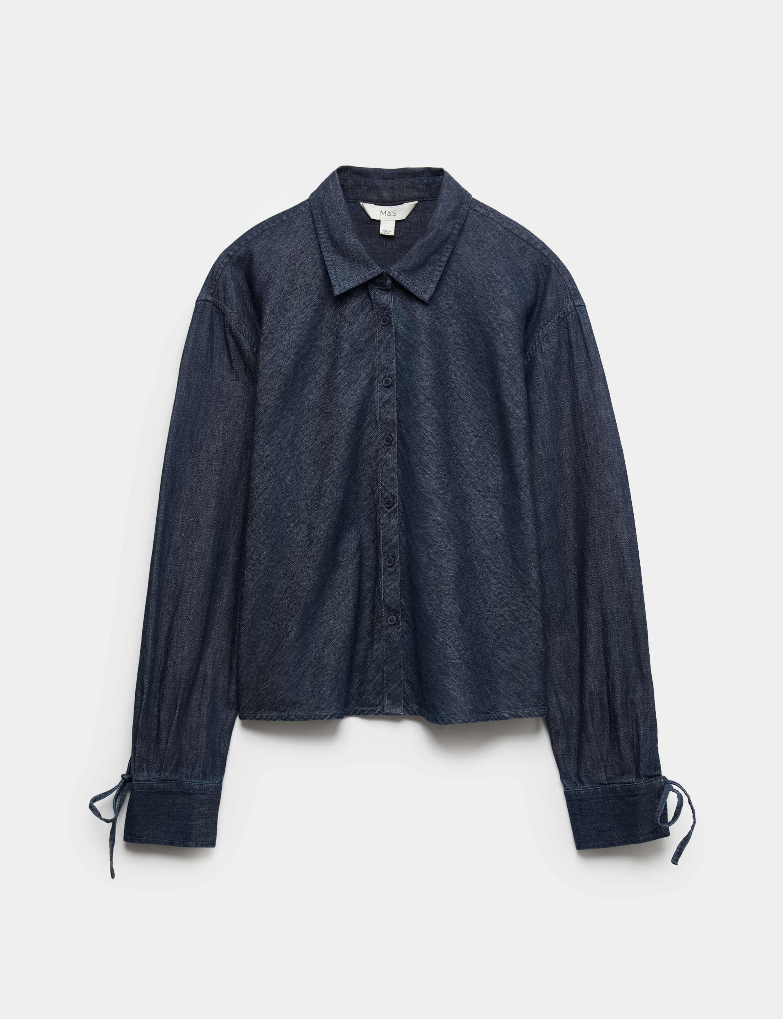Denim Tie Detail Swing Shirt