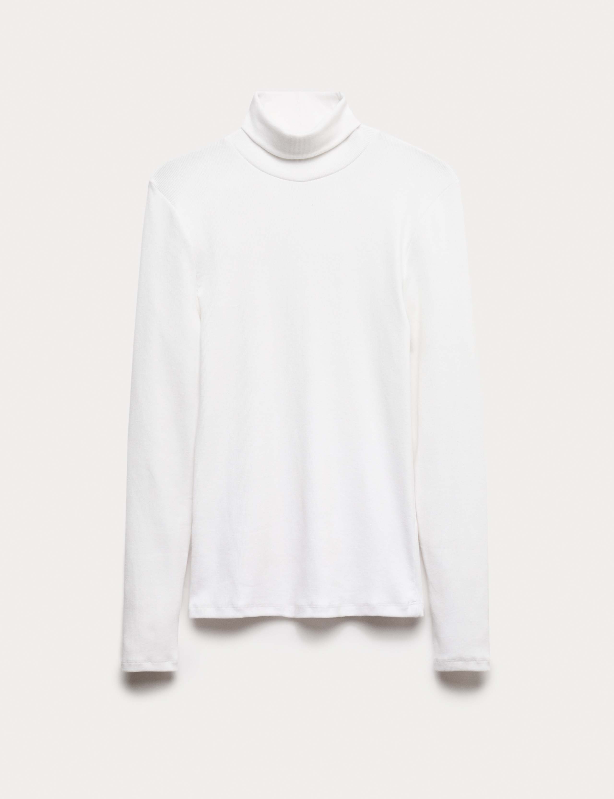 Cotton Rich Ribbed Funnel Neck Top