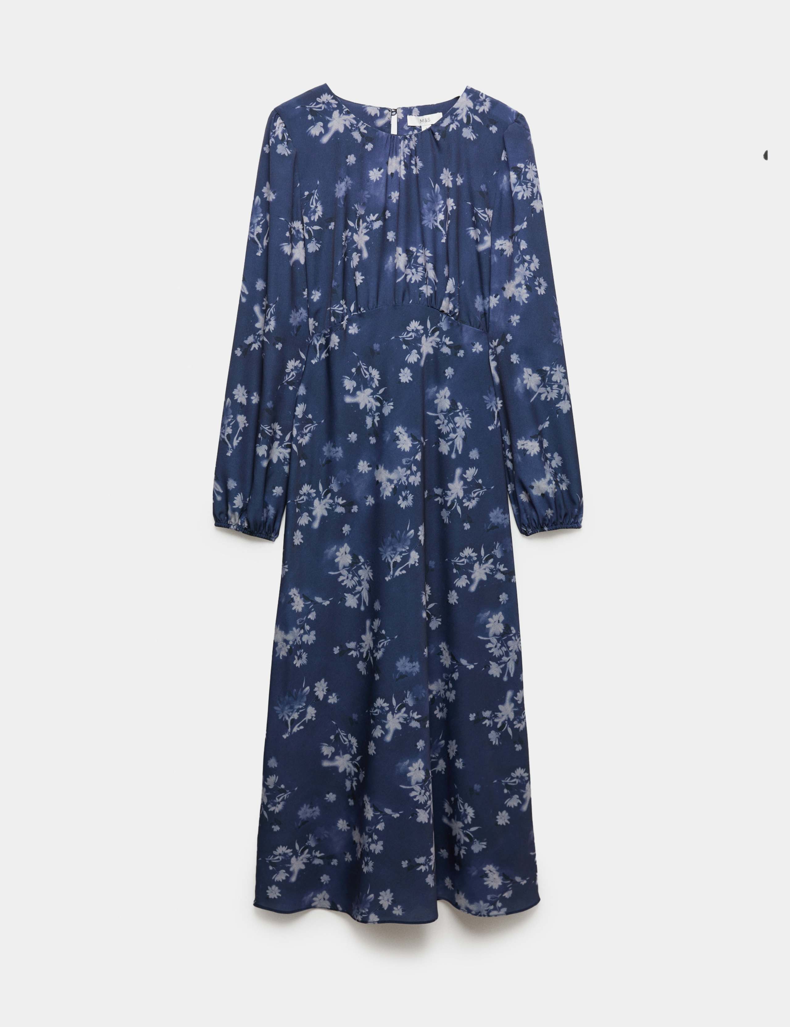 Floral Round Neck Midi Tea Dress
