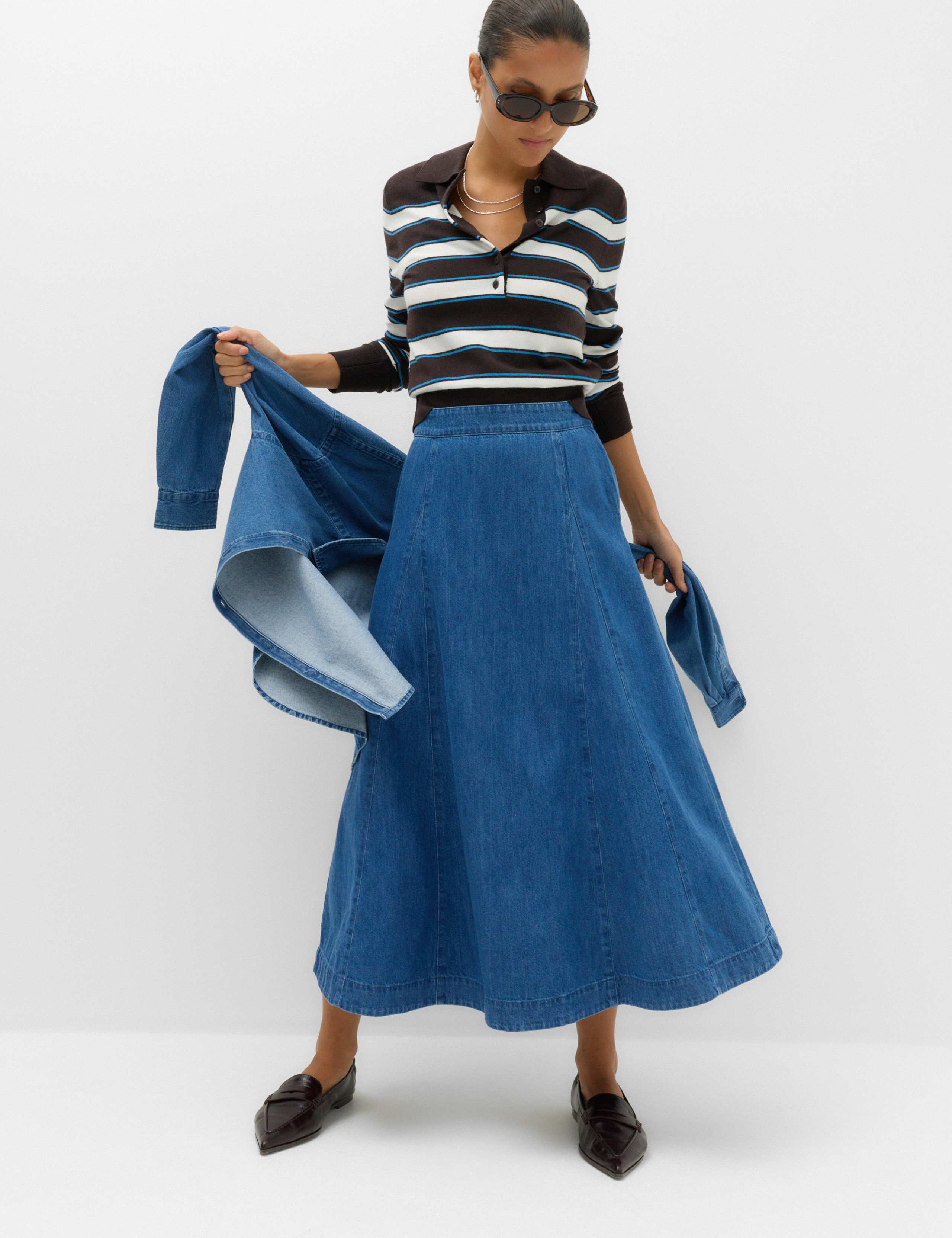 Denim Midi Skirt