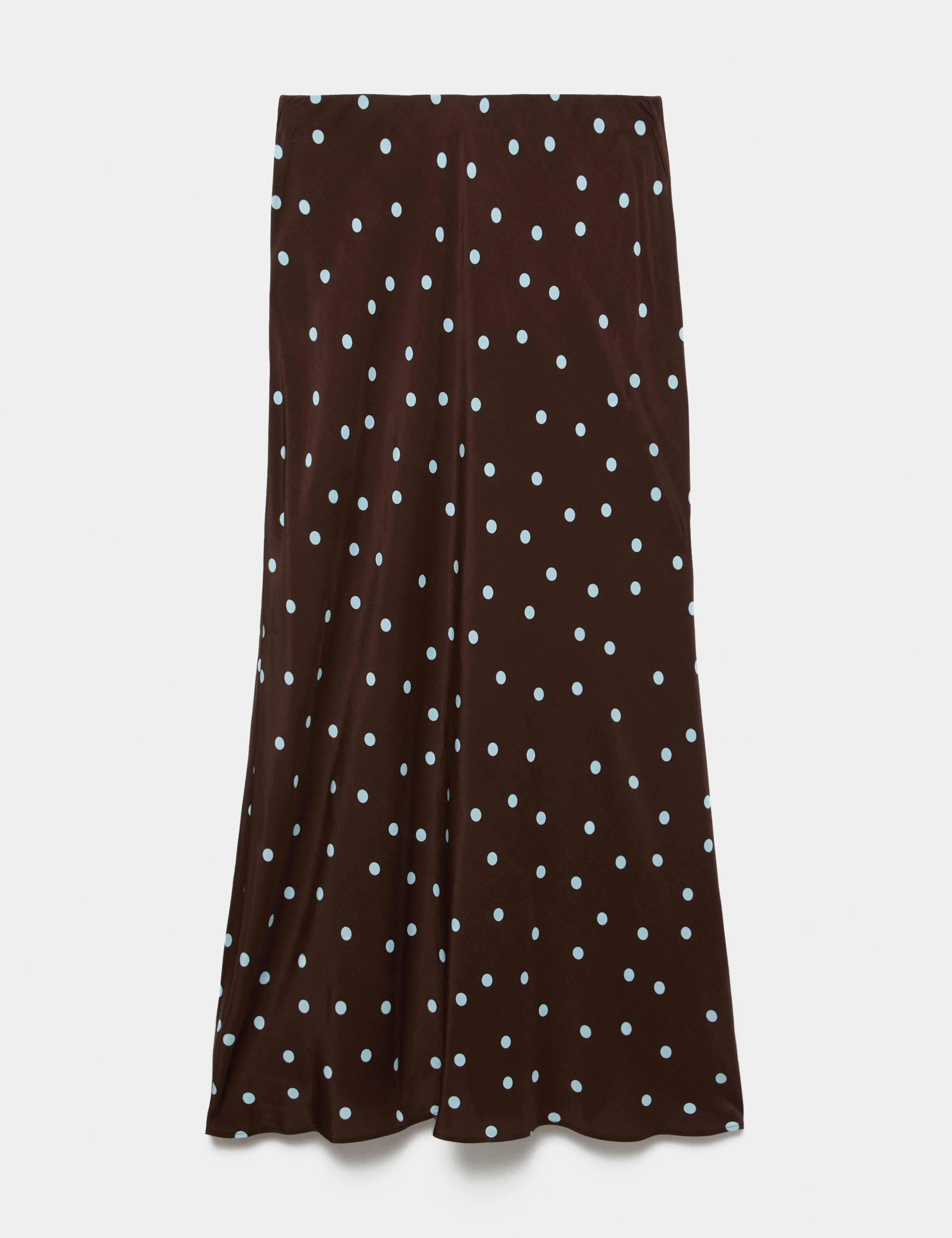 Chiffon Polka Dot Maxi Slip Skirt