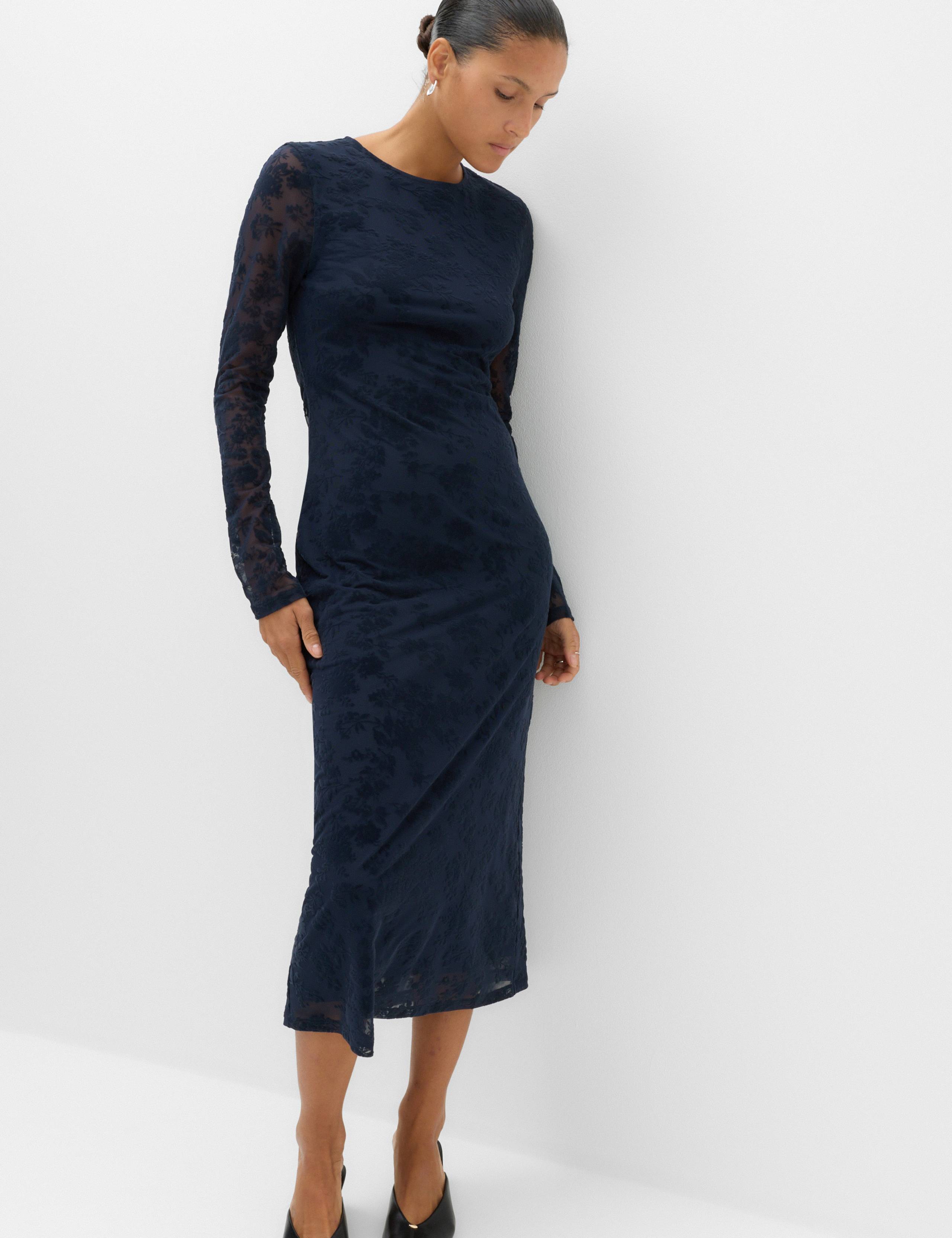 Jersey Flora Flockedl Midaxi Column Dress