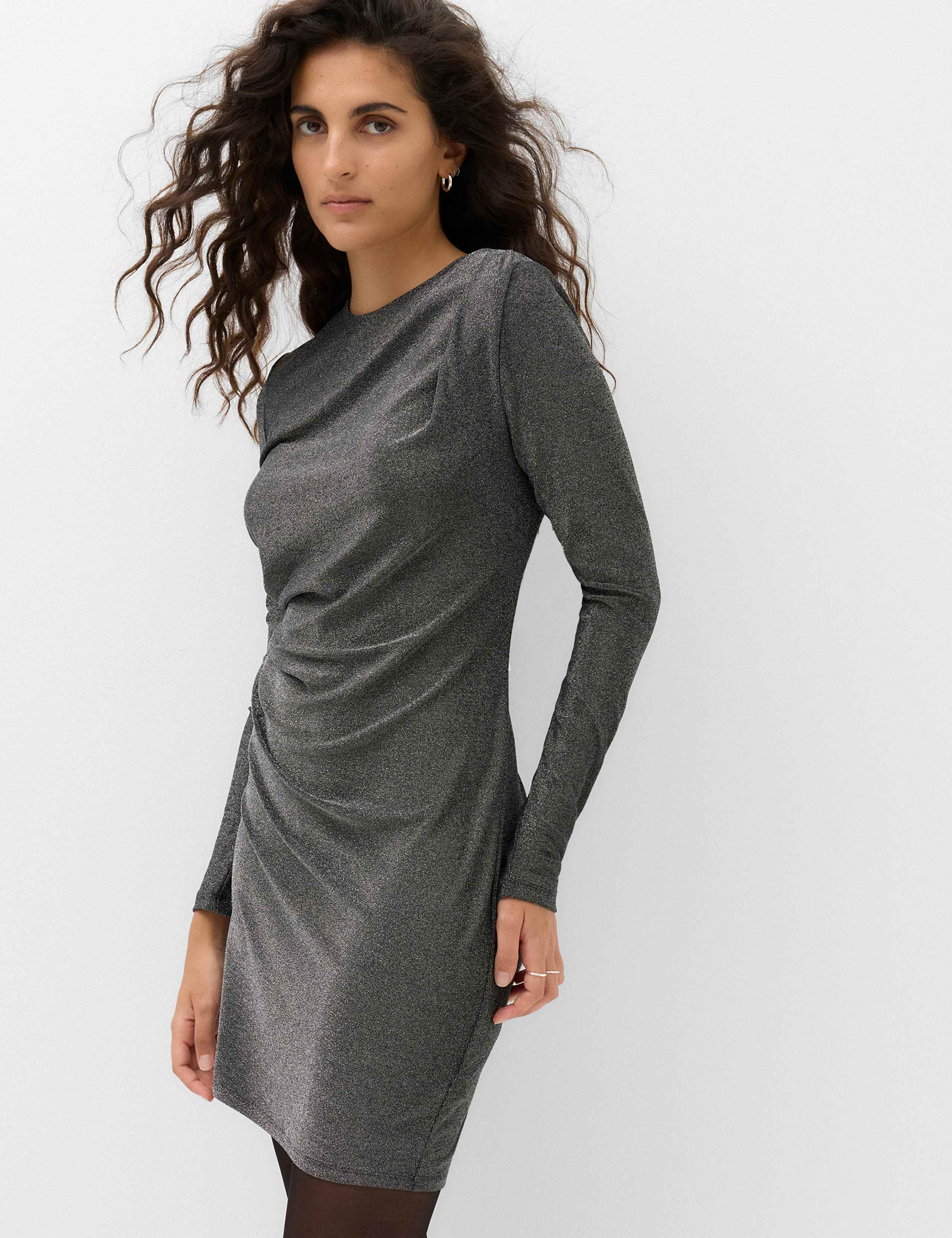 Sparkly Round Neck Mini Column Dress