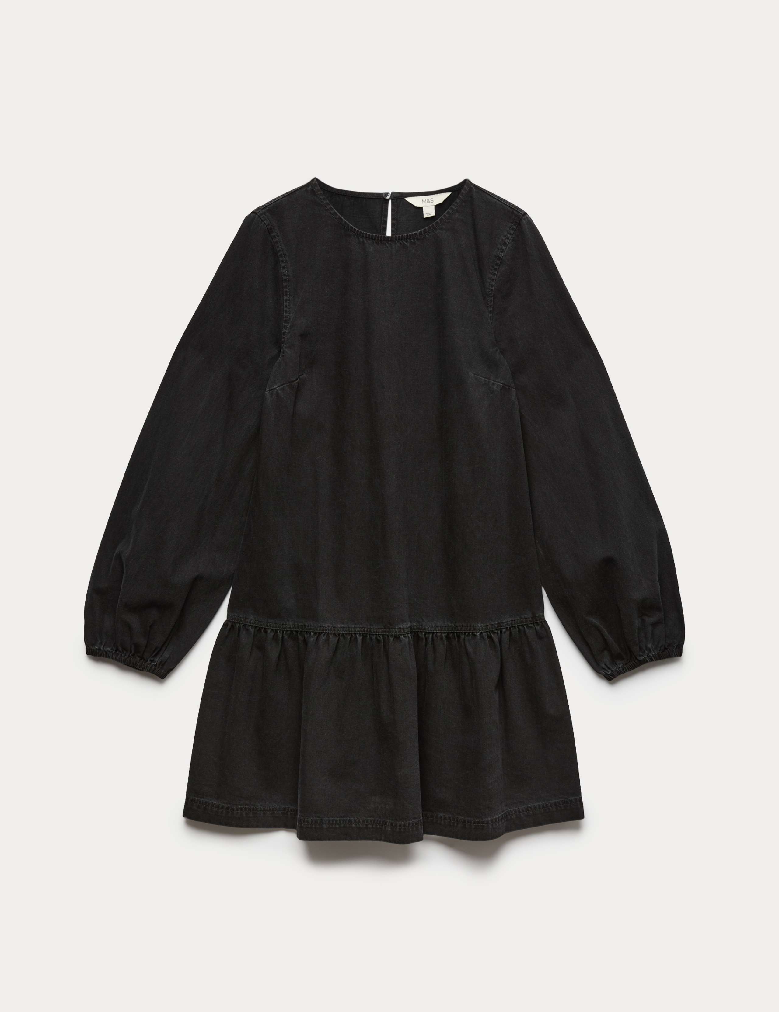 Pure Cotton Denim Mini Smock Dress