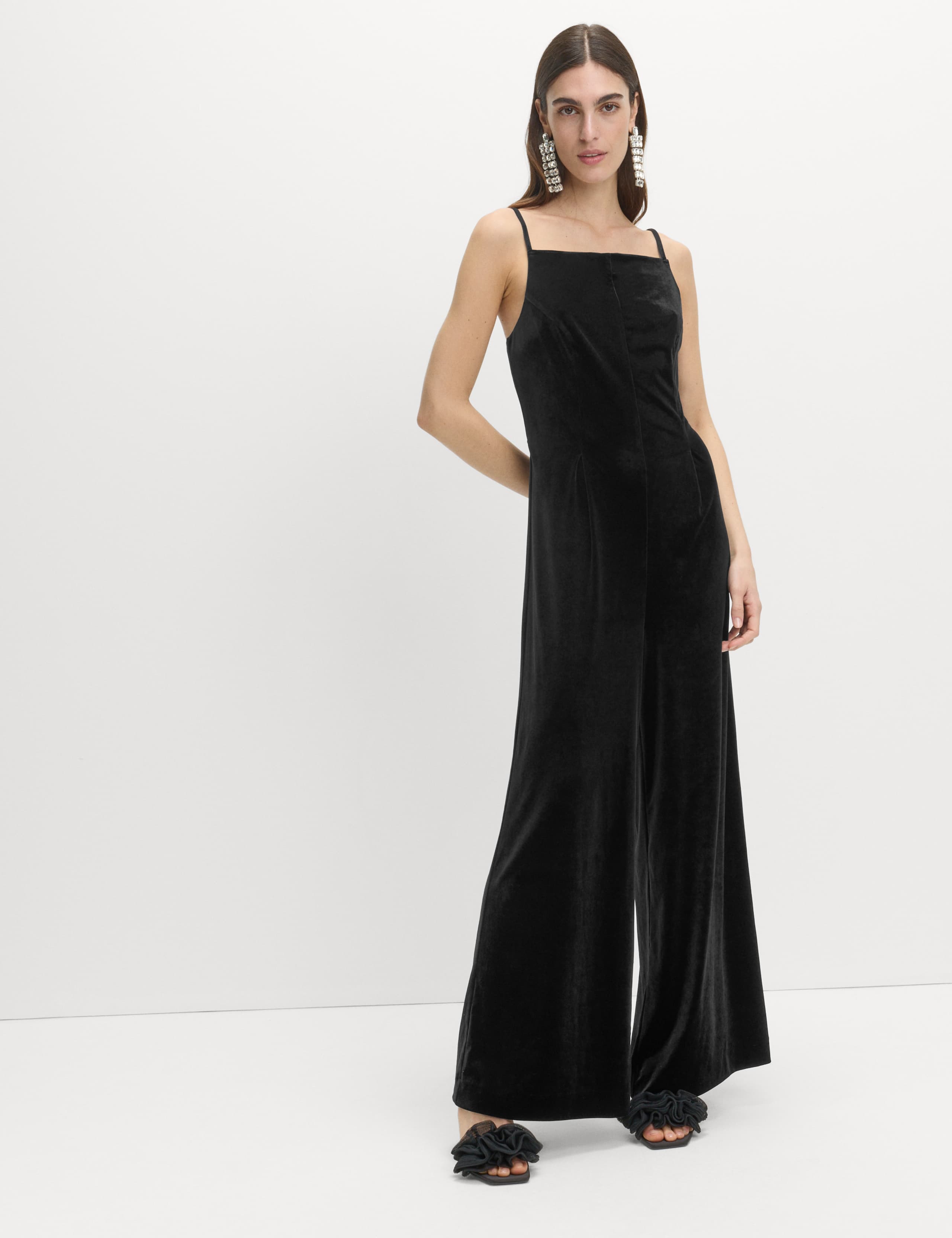 Velvet Square Neck Jumpsuit