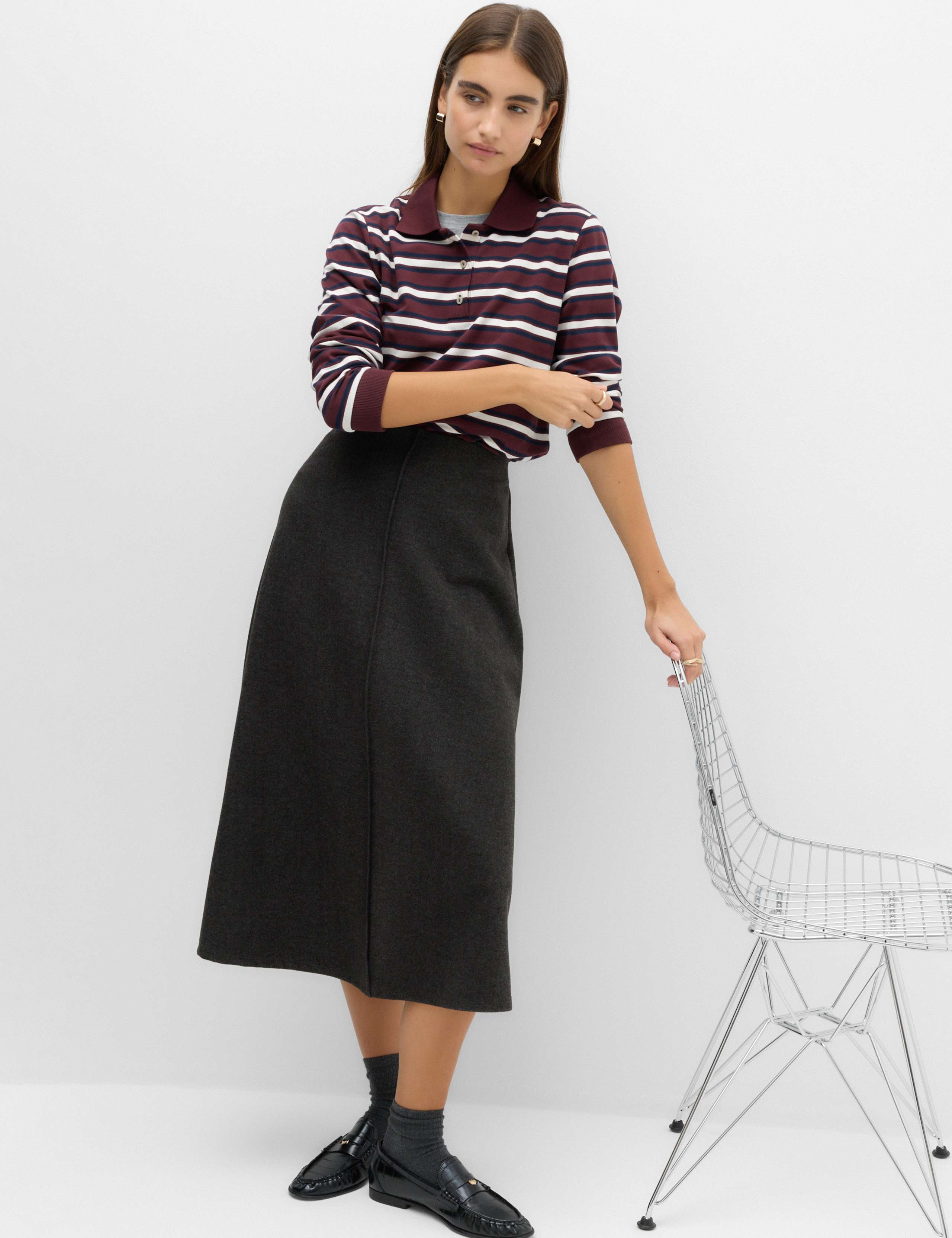 Jersey Midi Circle Skirt