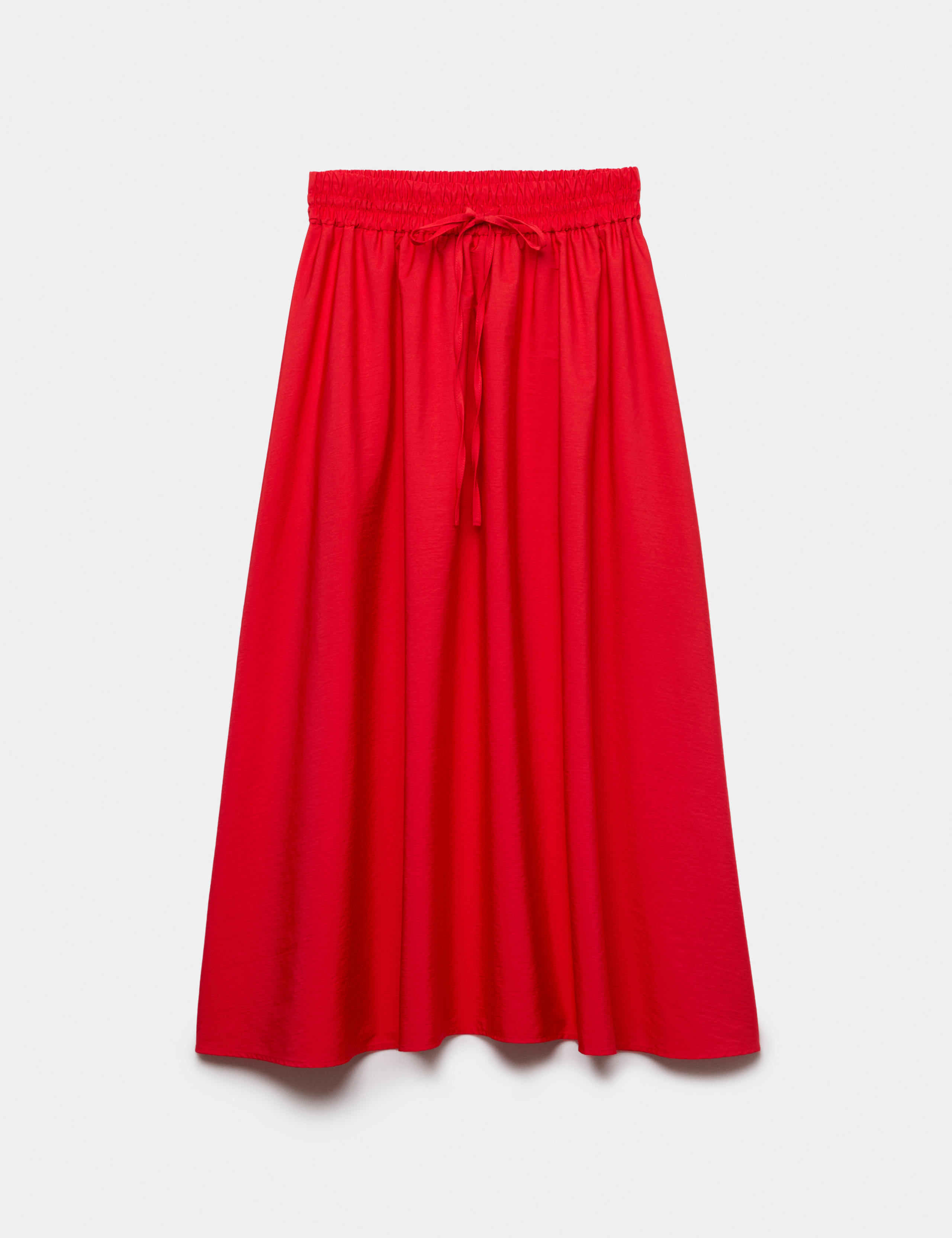 Tie Front Midi A-Line Skirt