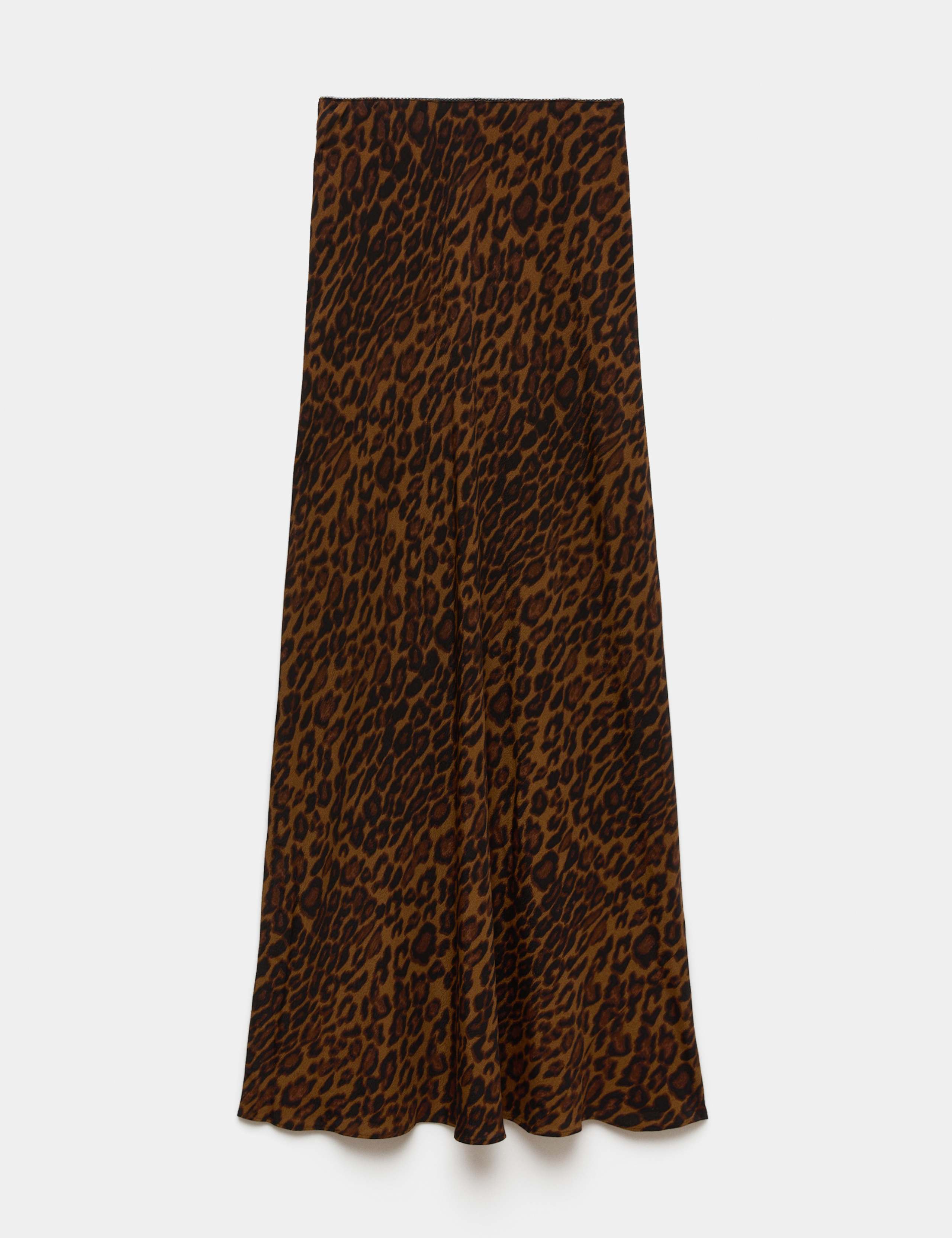 Leopard Print Elasticated Waist Maxi Slip Skirt