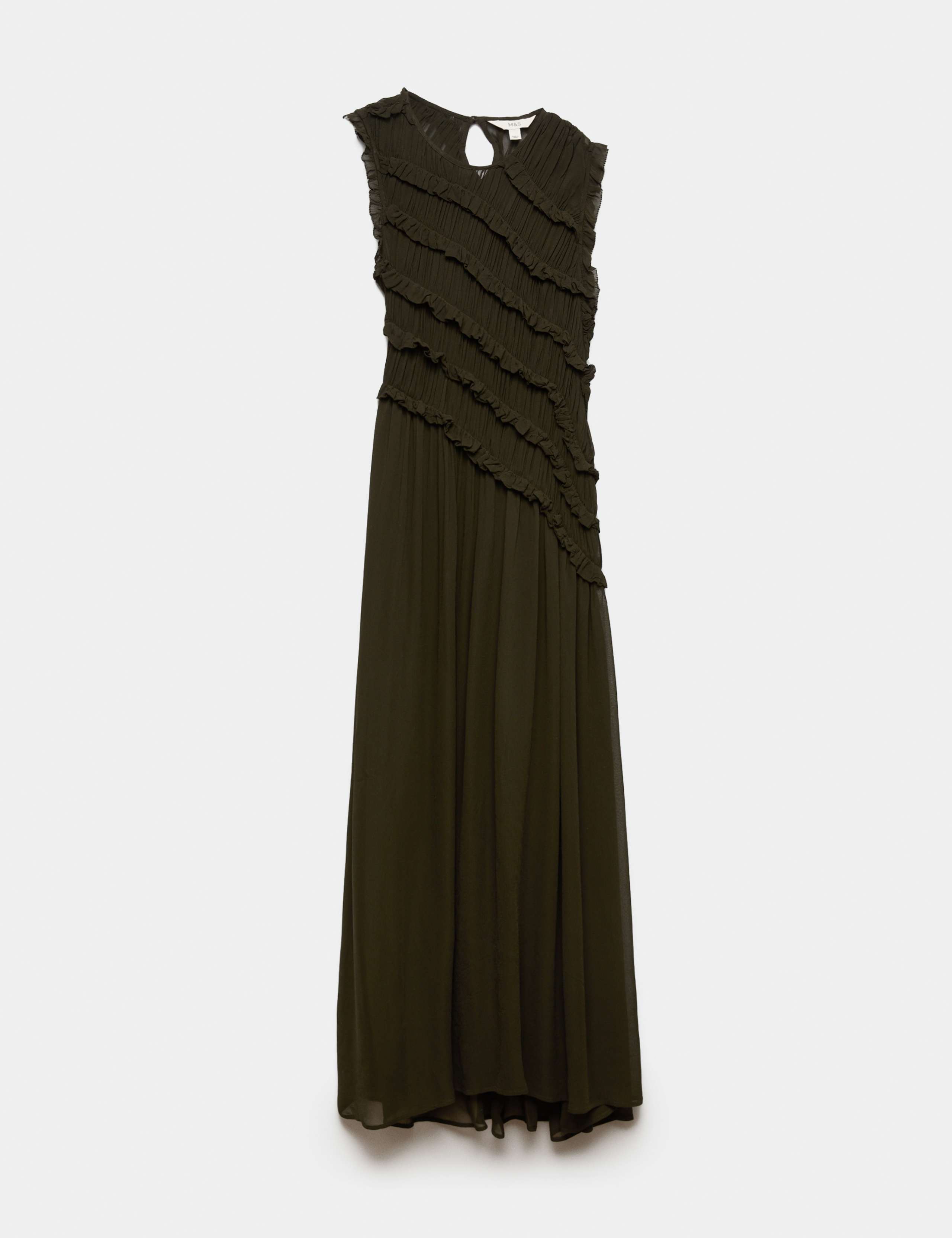 Chiffon Ruffle Detail Maxi Dress