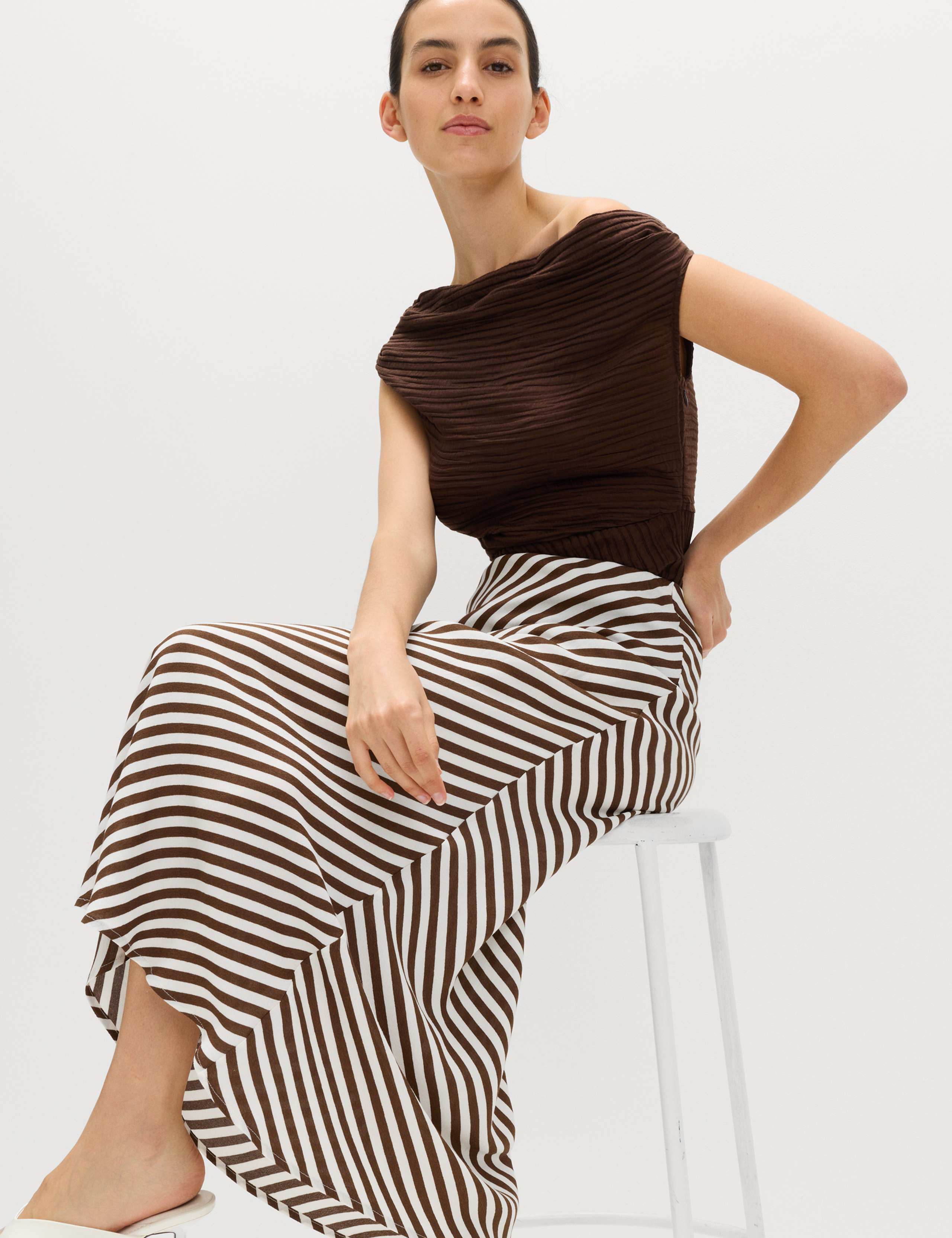 Printed Midi Slip Skirt