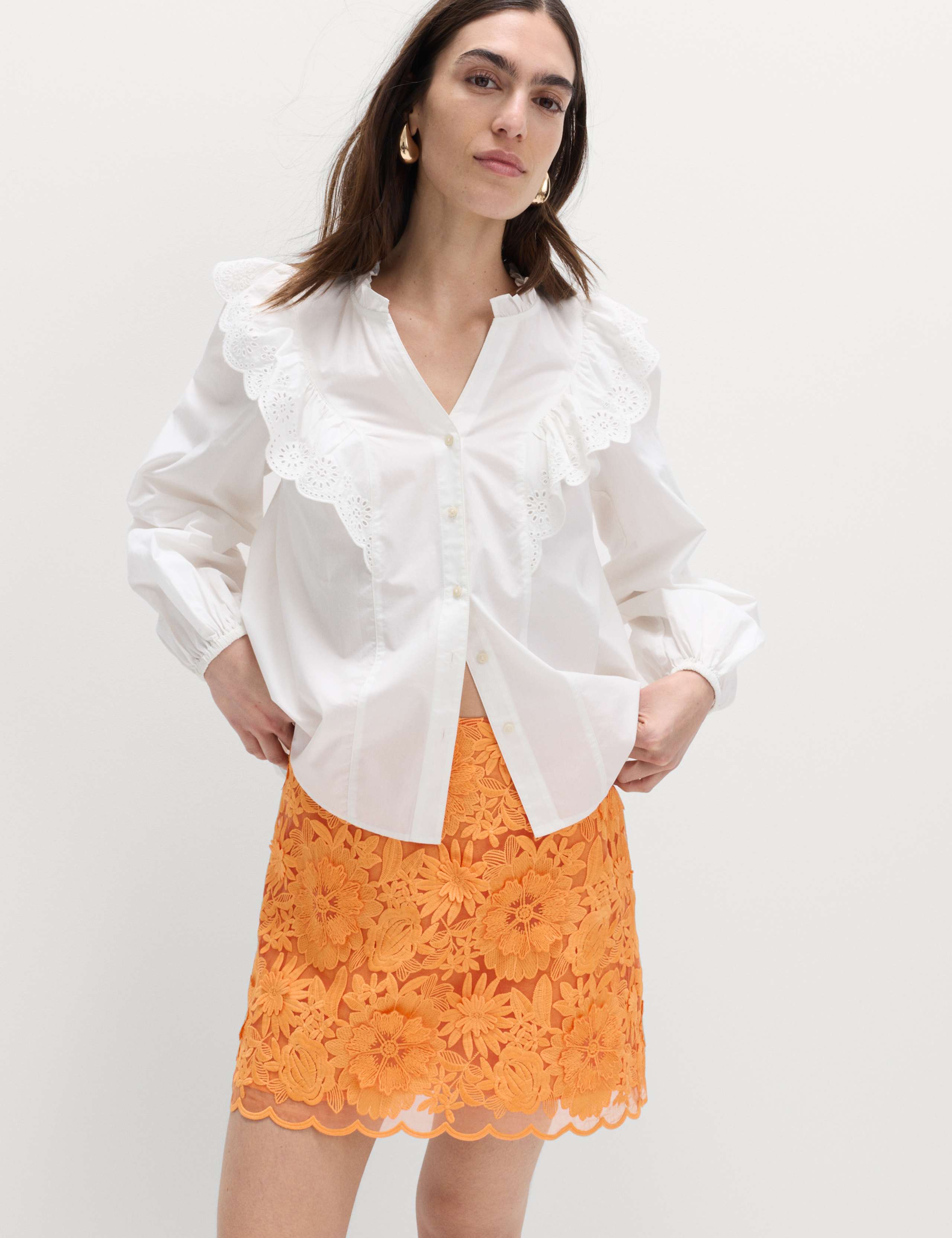 Floral Applique Mini Bodycon Skirt