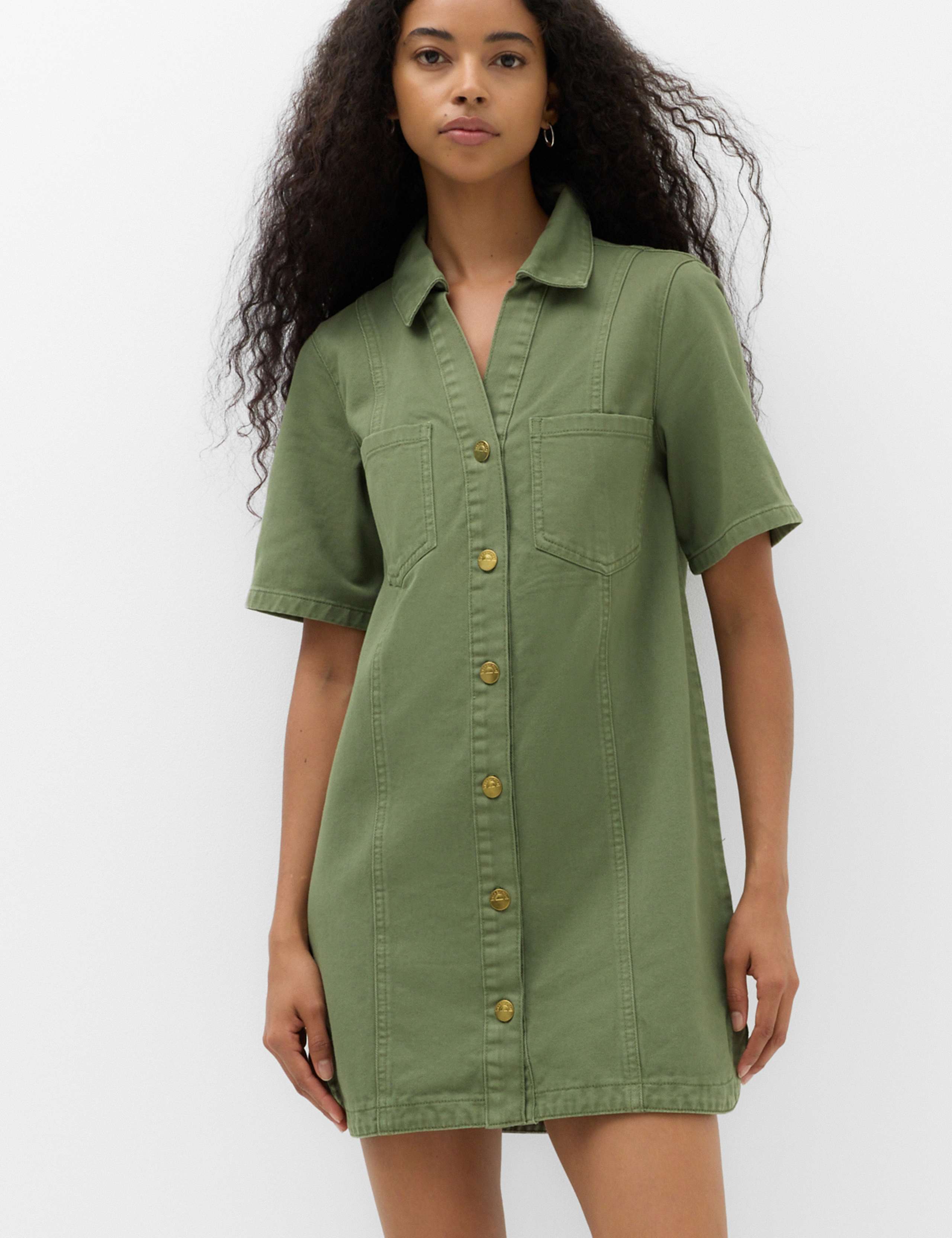 Denim Mini Shirt Dress