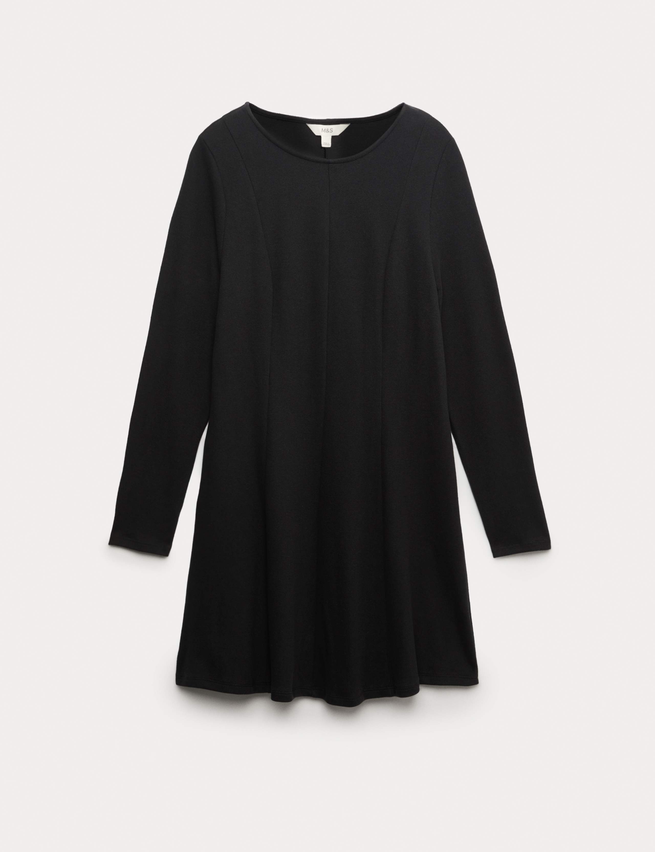 Jersey Round Neck Mini Skater Dress