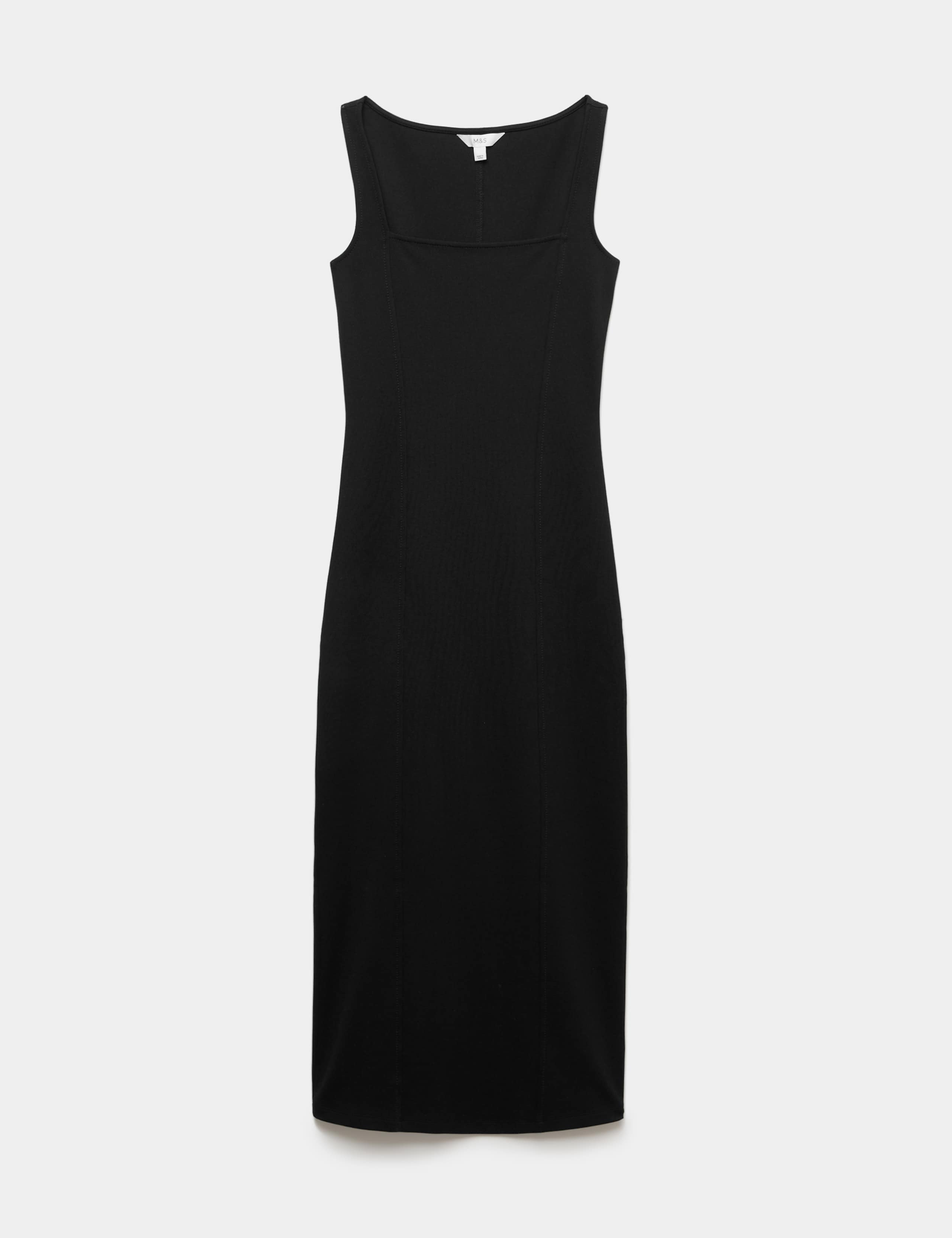 Jersey Square Neck Midi Bodycon Dress