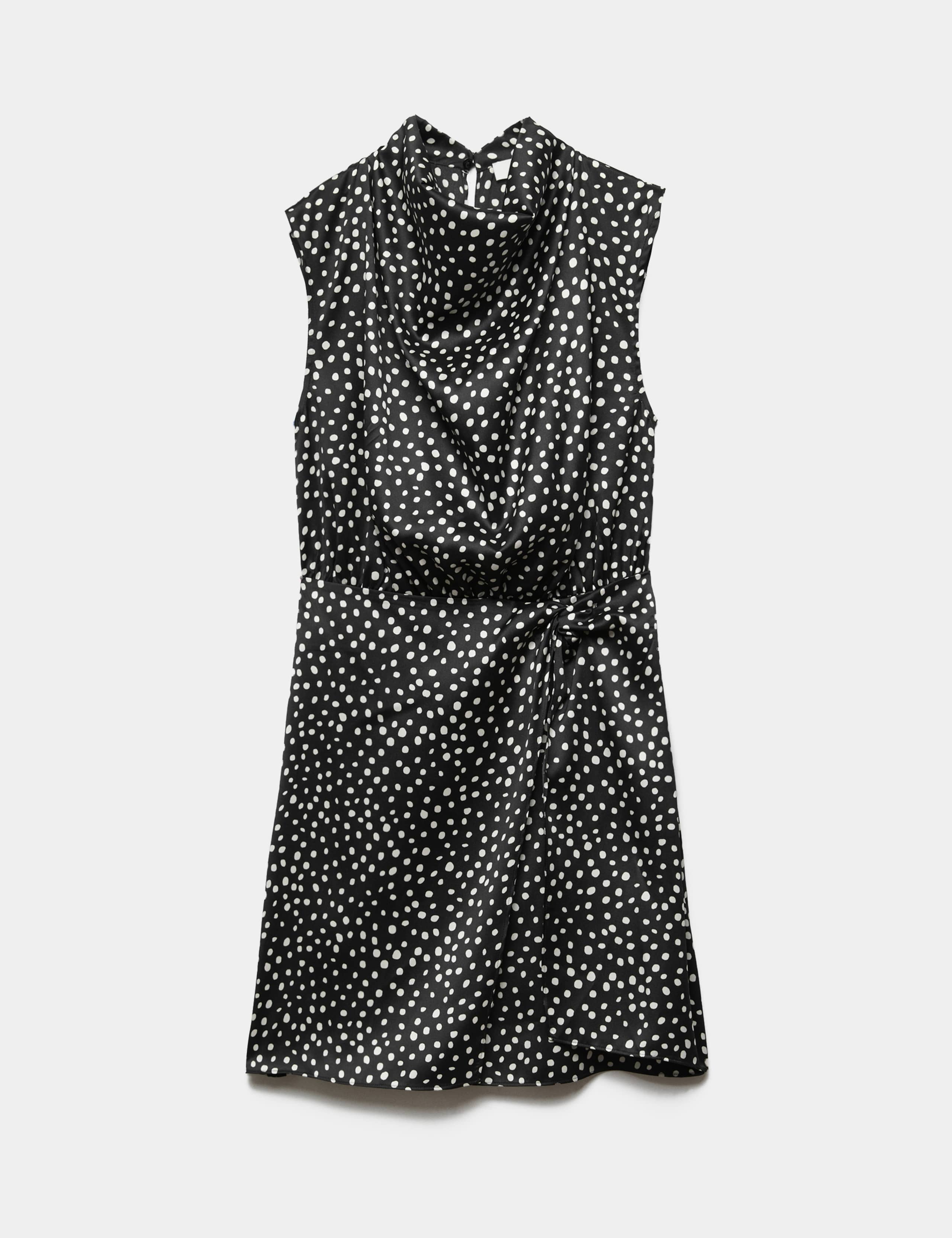Satin Polka Dot Mini Bodycon Dress