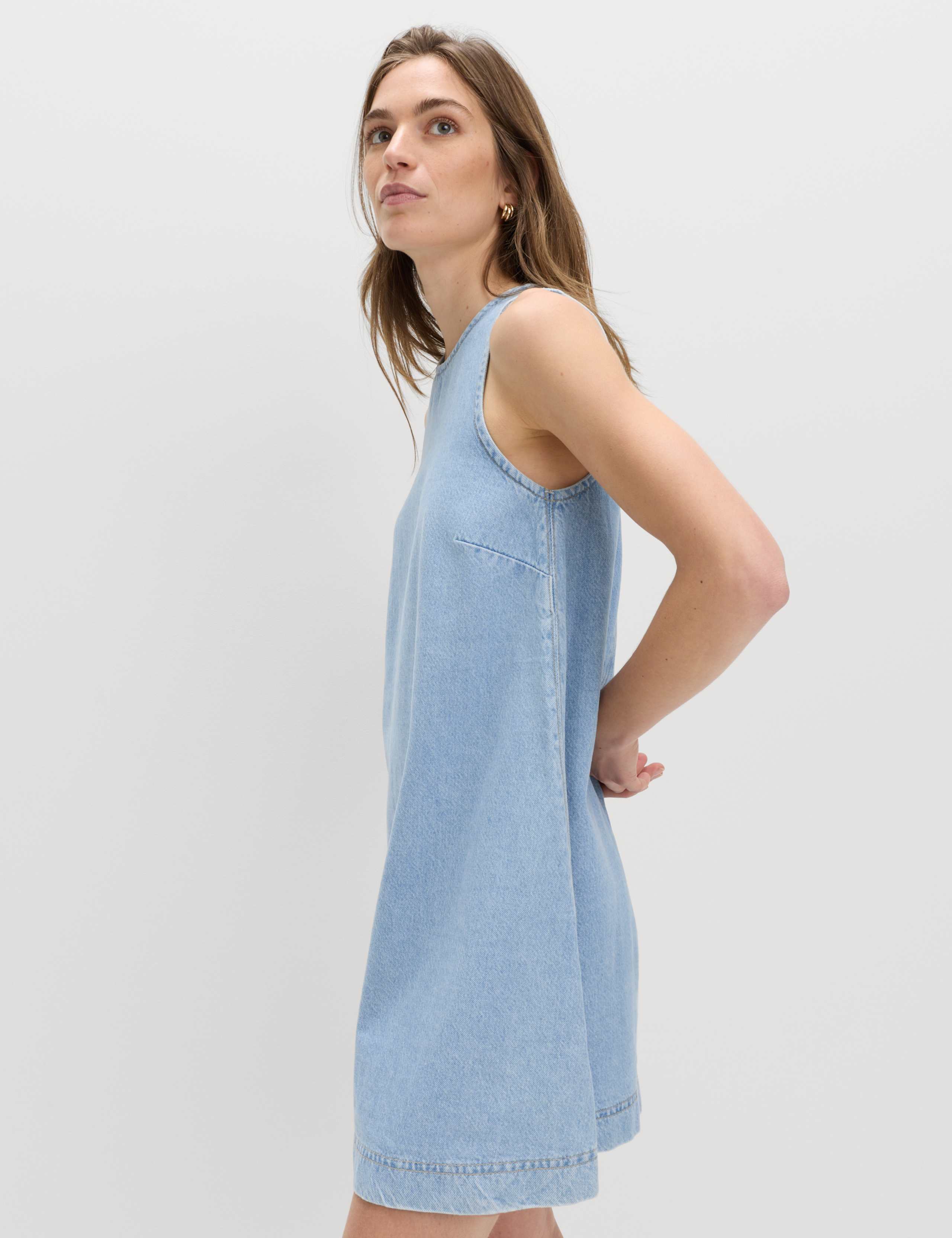 Denim Mini Swing Dress