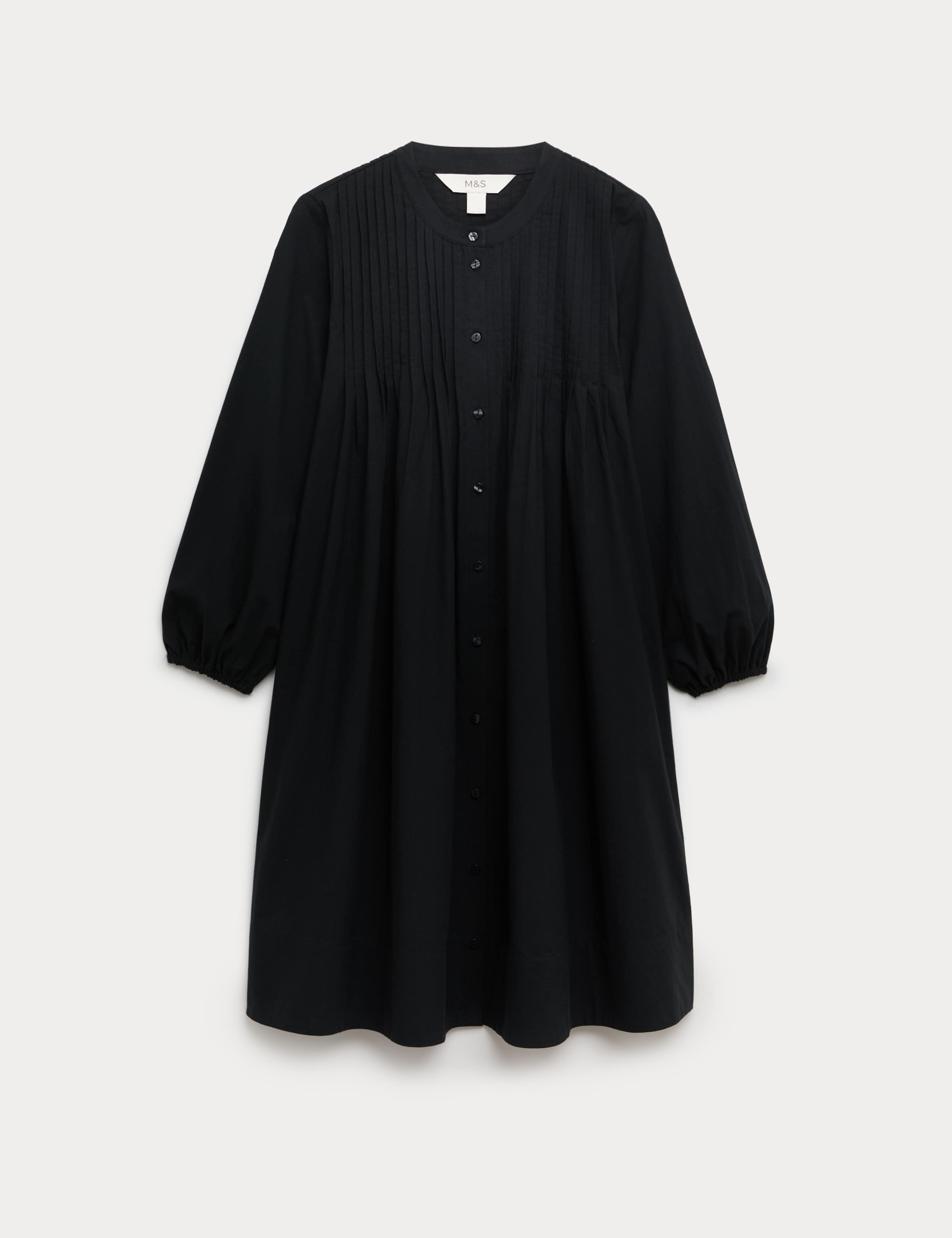 Pure Cotton Pintuck Mini Relaxed Dress