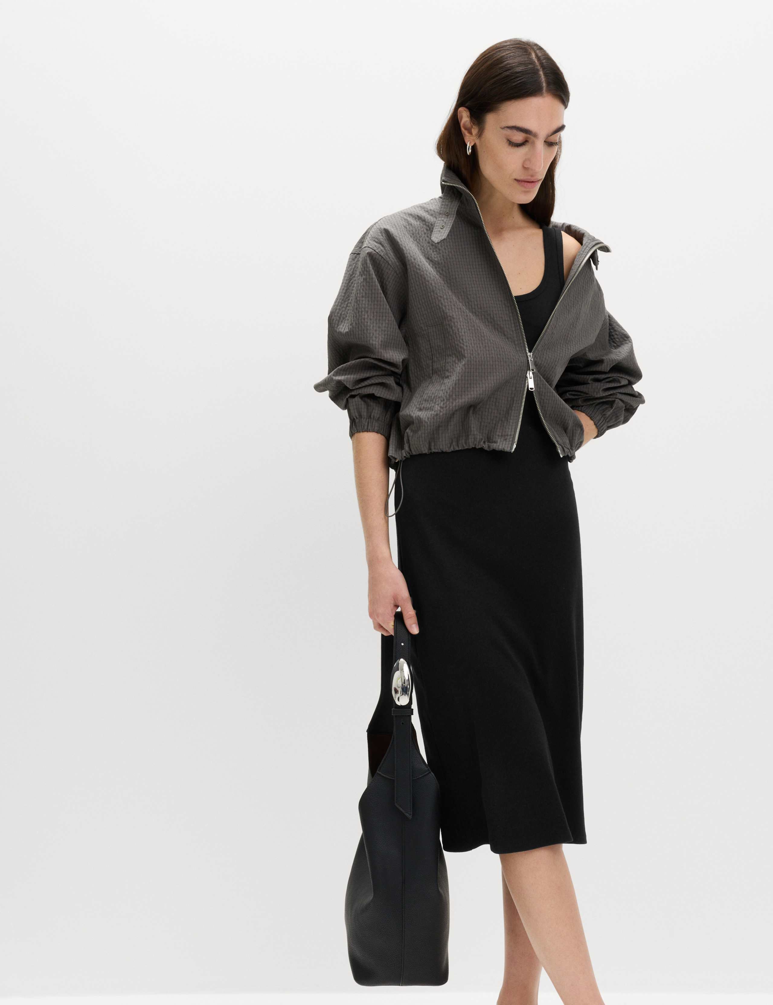 Cotton Rich Ribbed Midi Column Dress