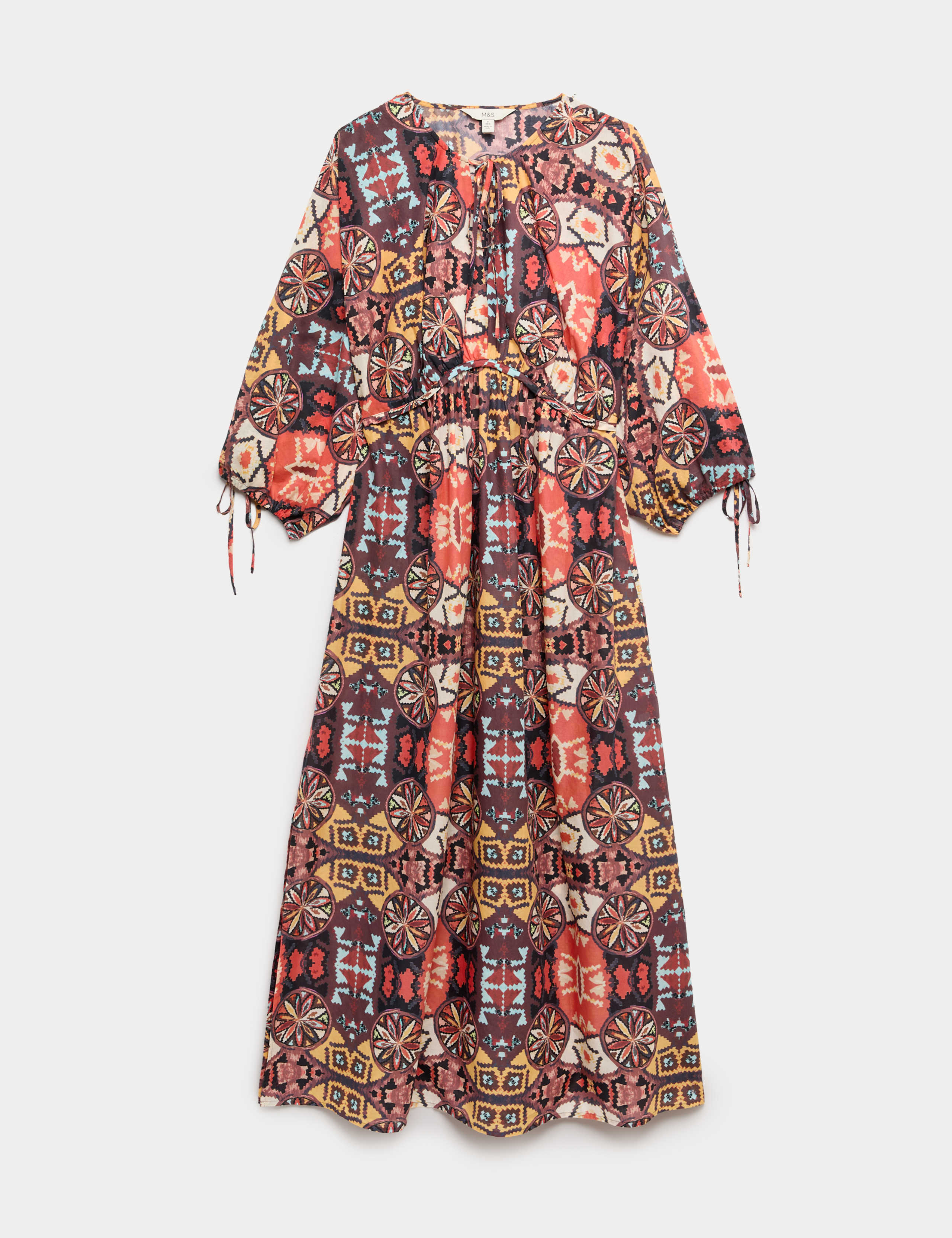 Pure Cotton Printed Midaxi Kaftan Dress
