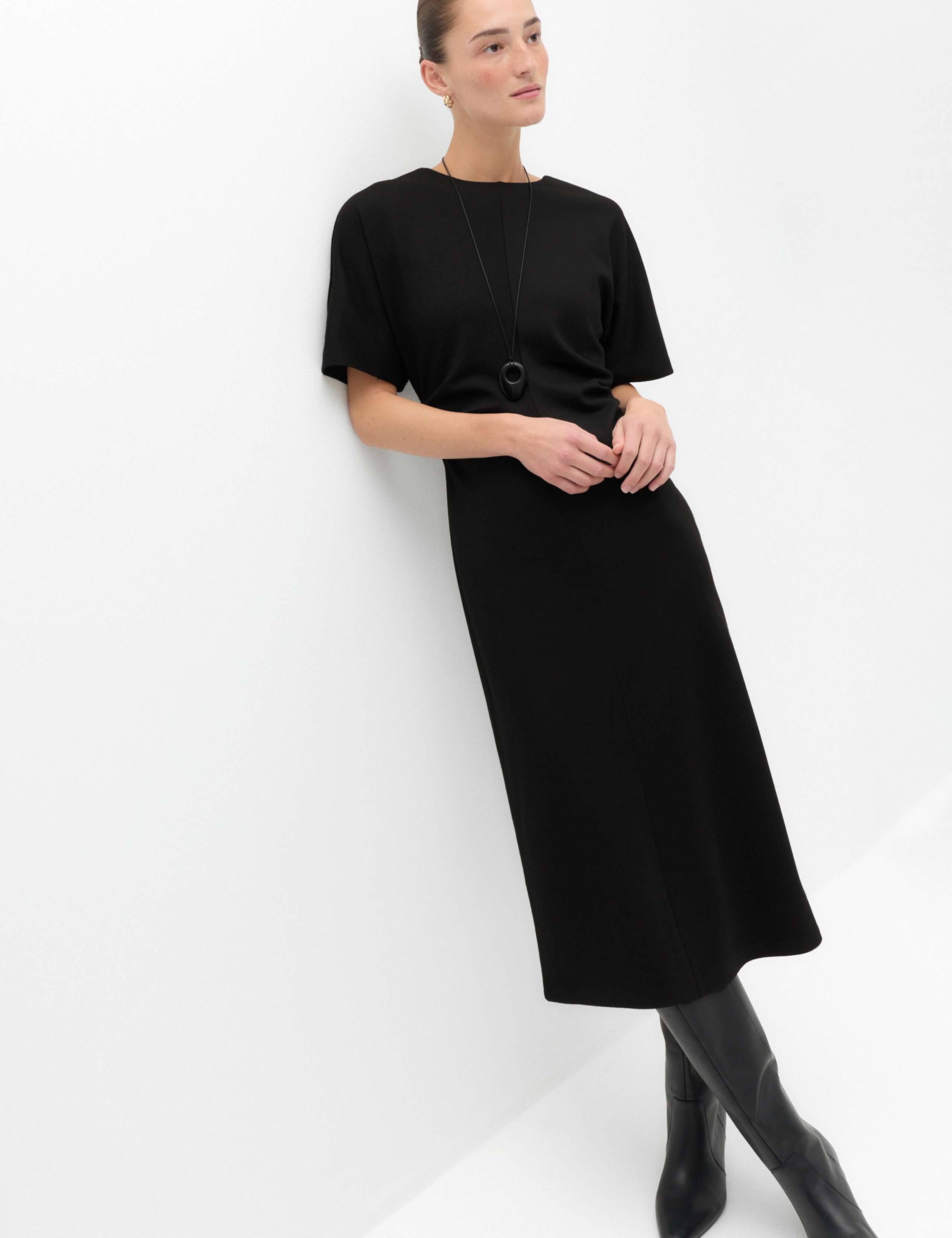 Jersey Ruched Midi Column Dress
