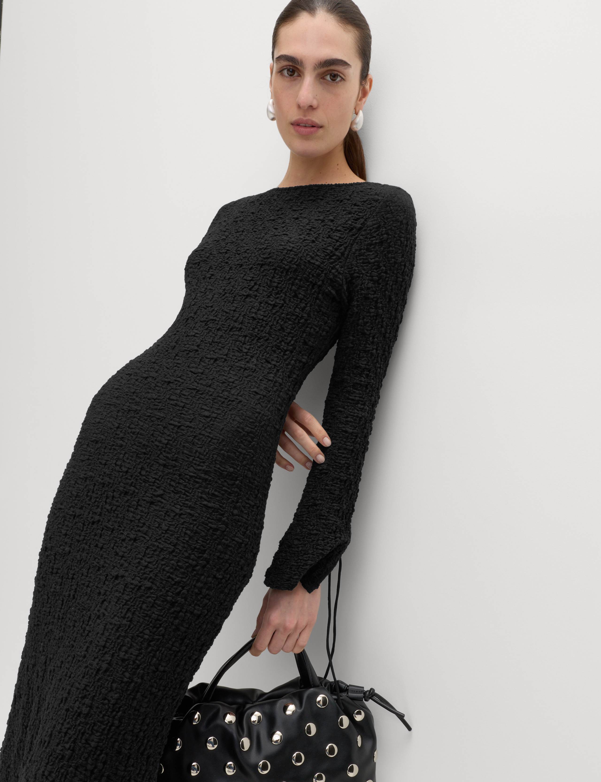 Cotton Rich Textured Midi Column Dress