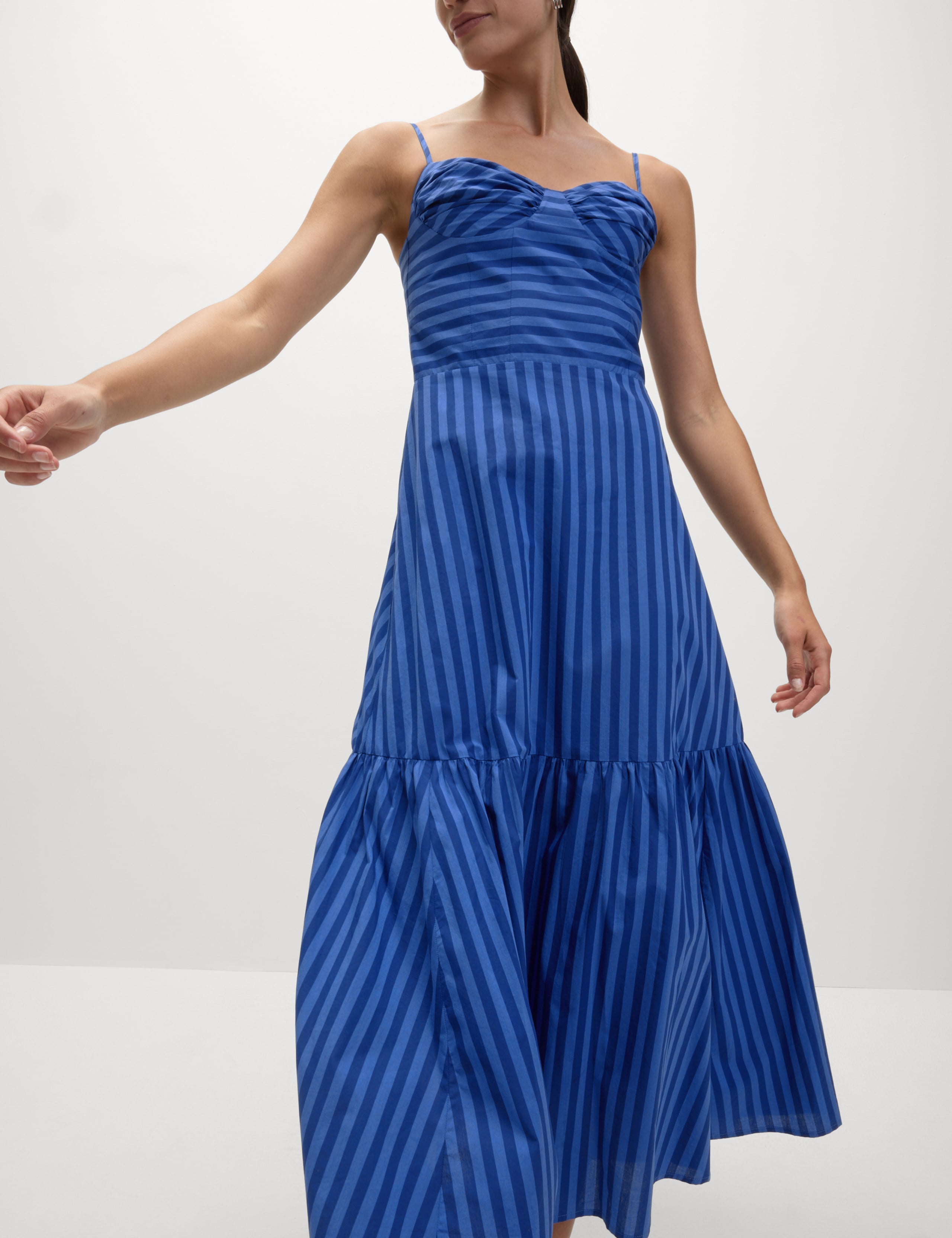 Pure Cotton Striped Midaxi Cami Dress