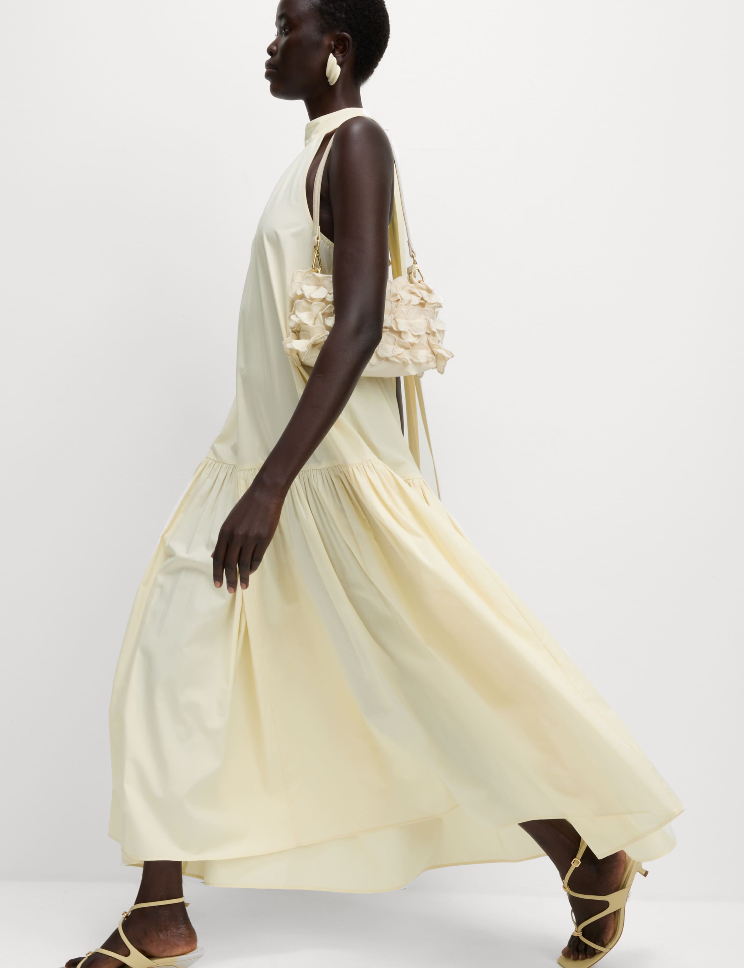 Pure Cotton Midaxi Tiered Dress