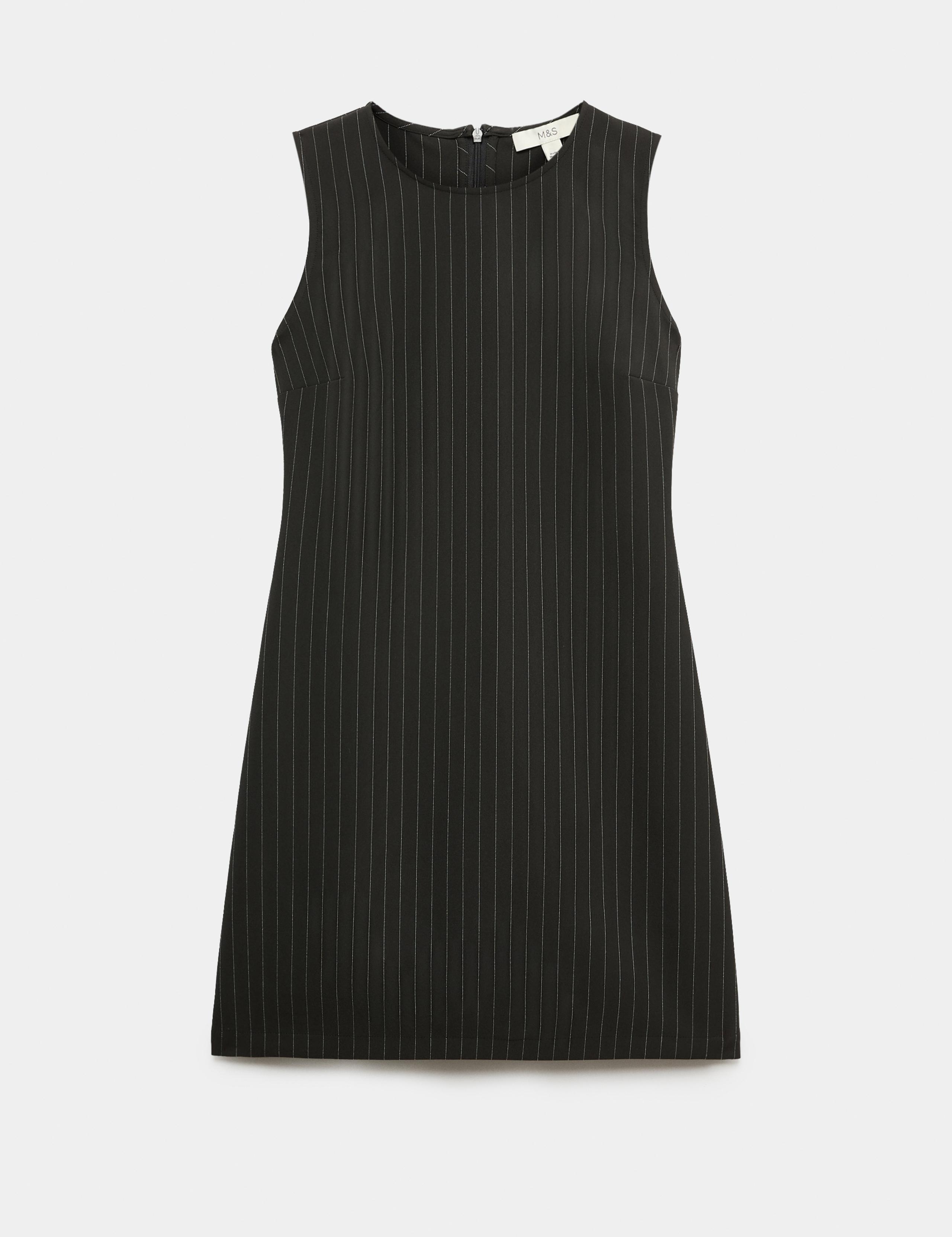 Pinstripe Mini Shift Dress