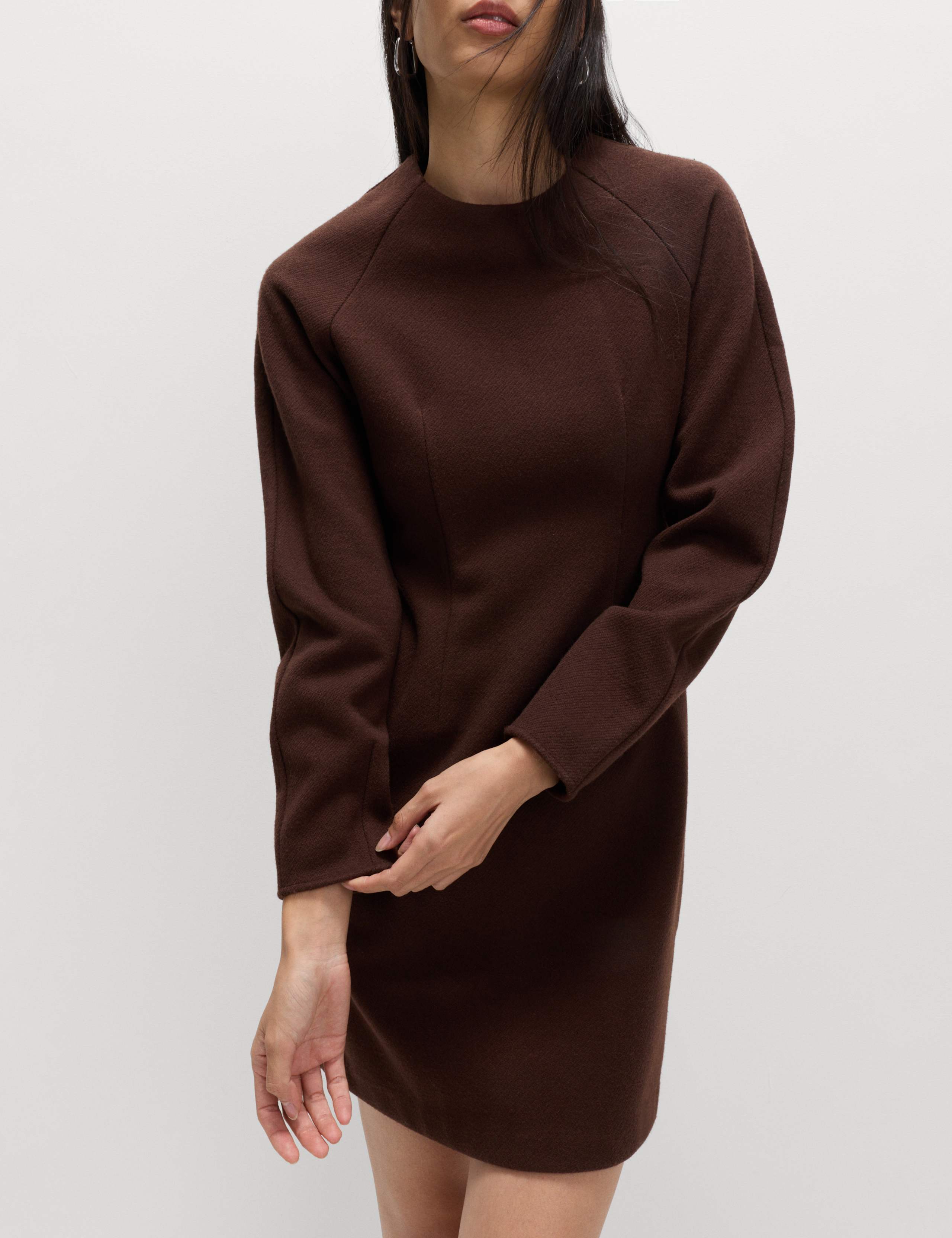 Cotton Rich Cosy Mini Relaxed Smock Dress