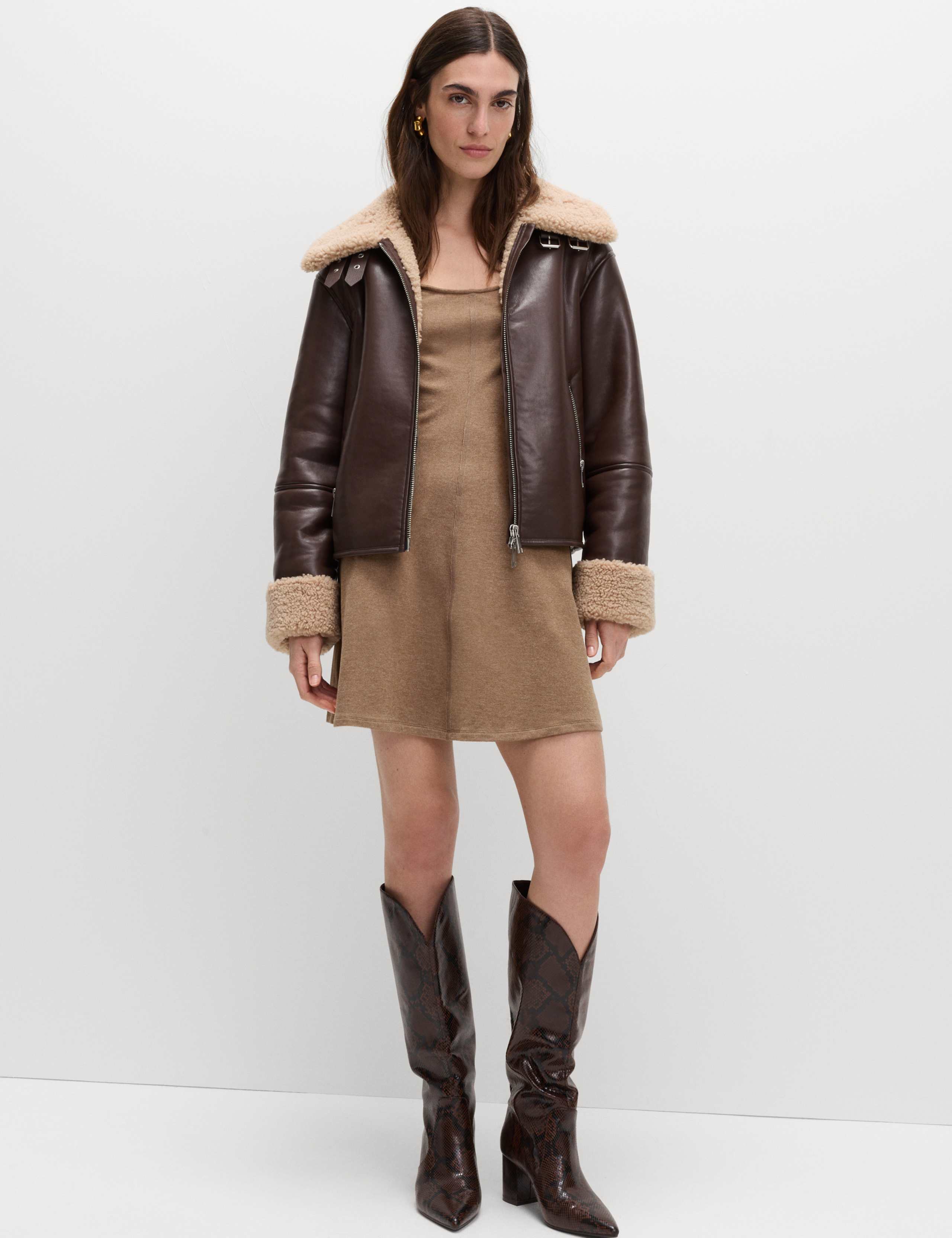Jersey Cosy Scoop Neck Mini Skater Dress
