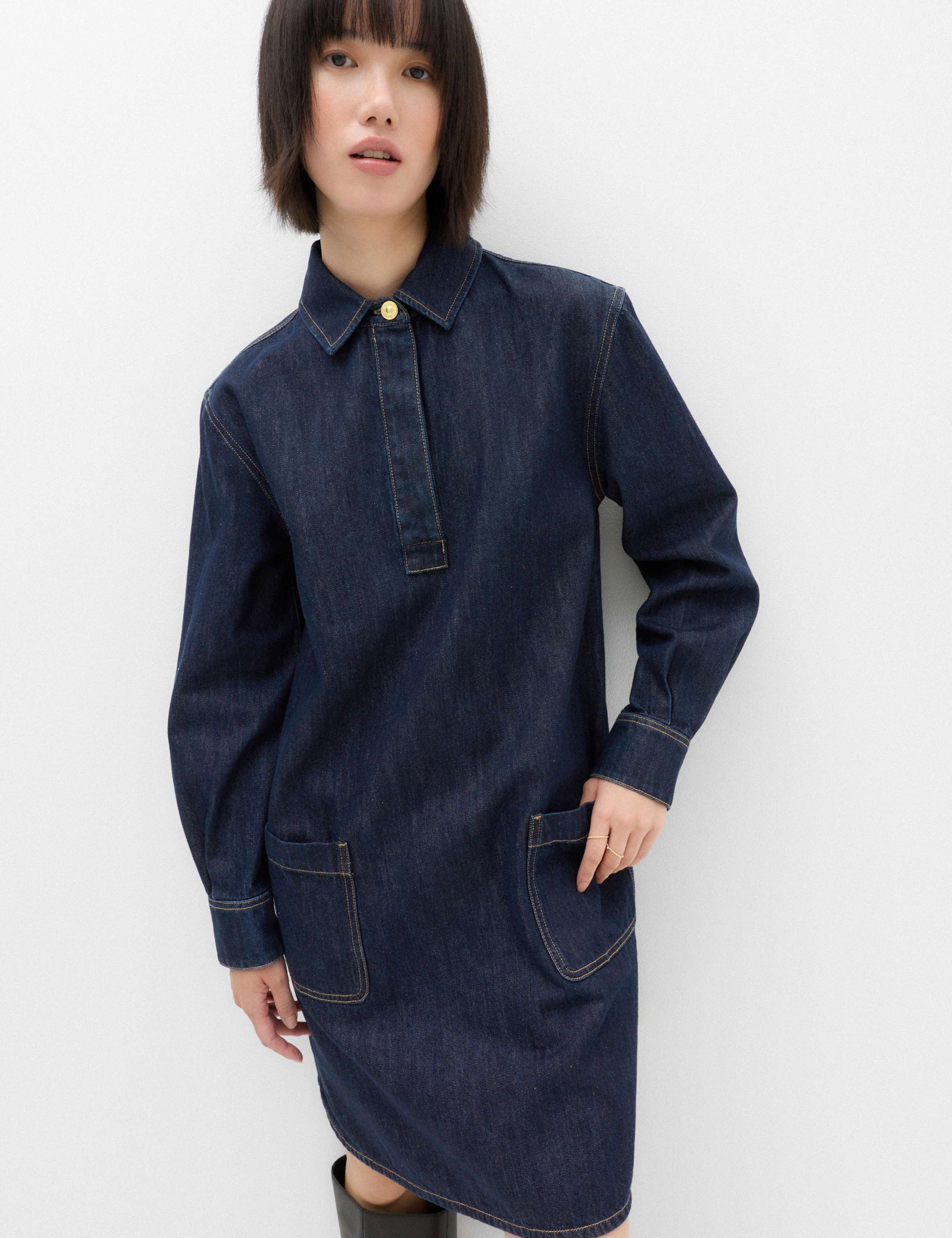 Denim Mini Shirt Dress
