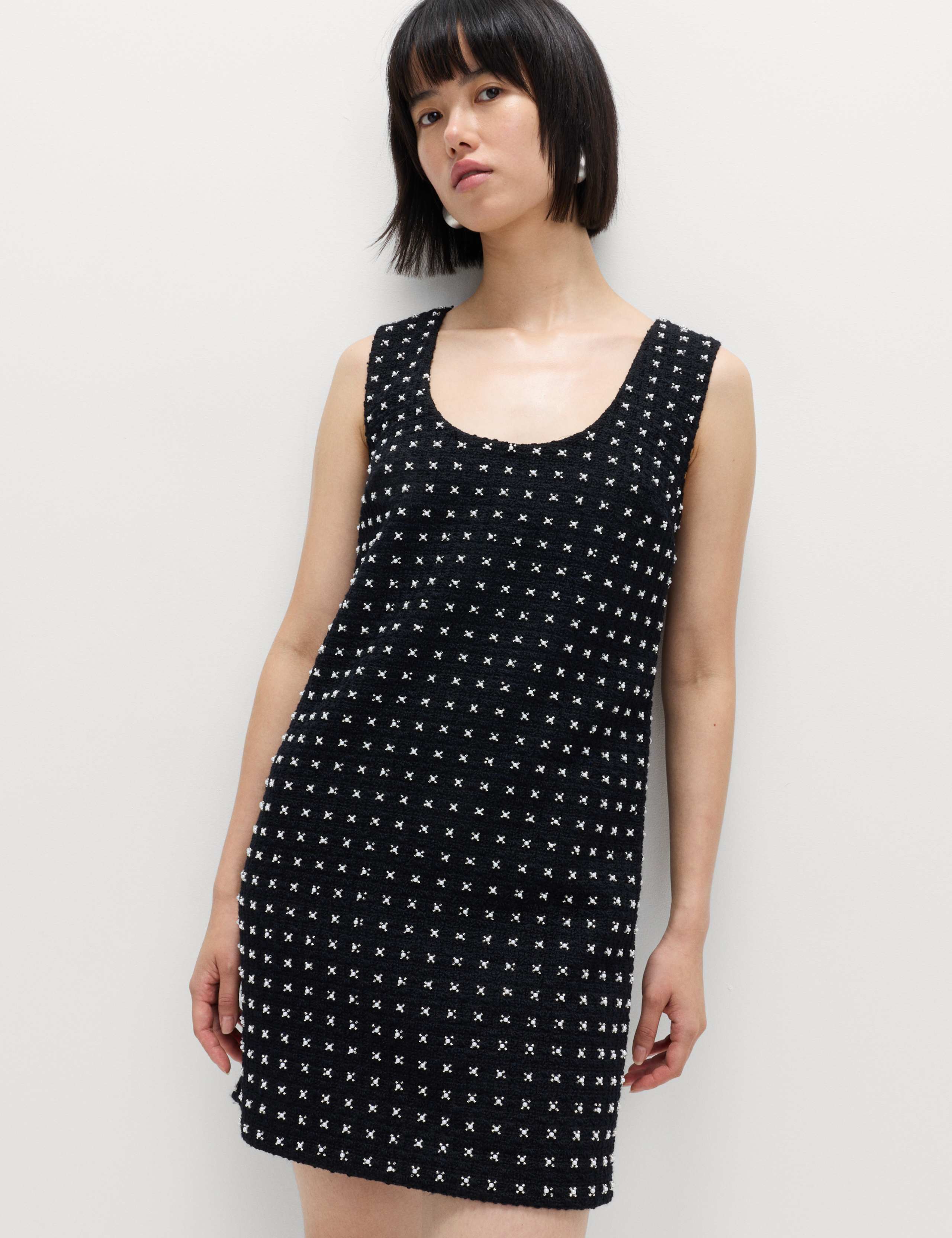 Embellished Mini Shift Dress