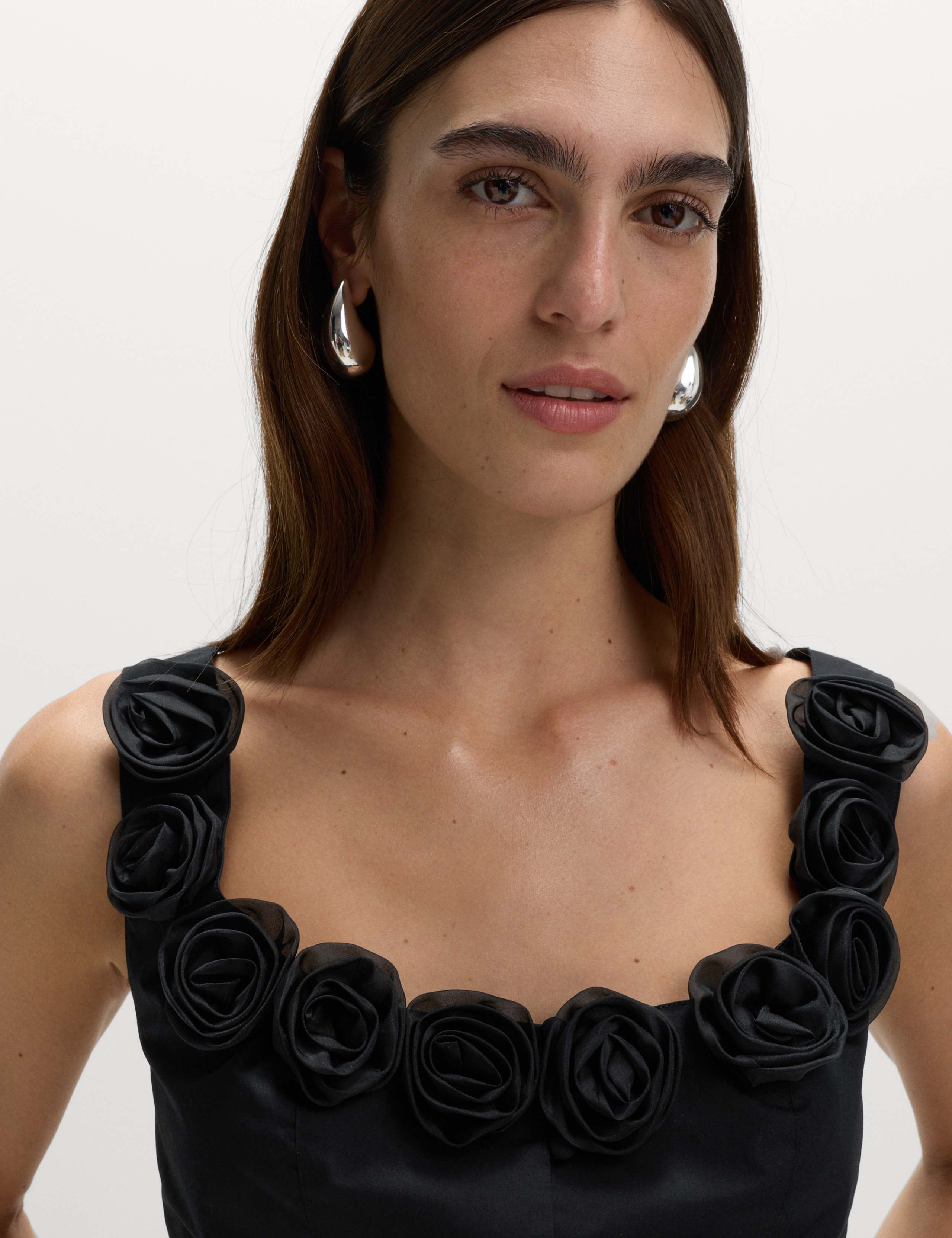 Pure Cotton Flower Detail Corset Top