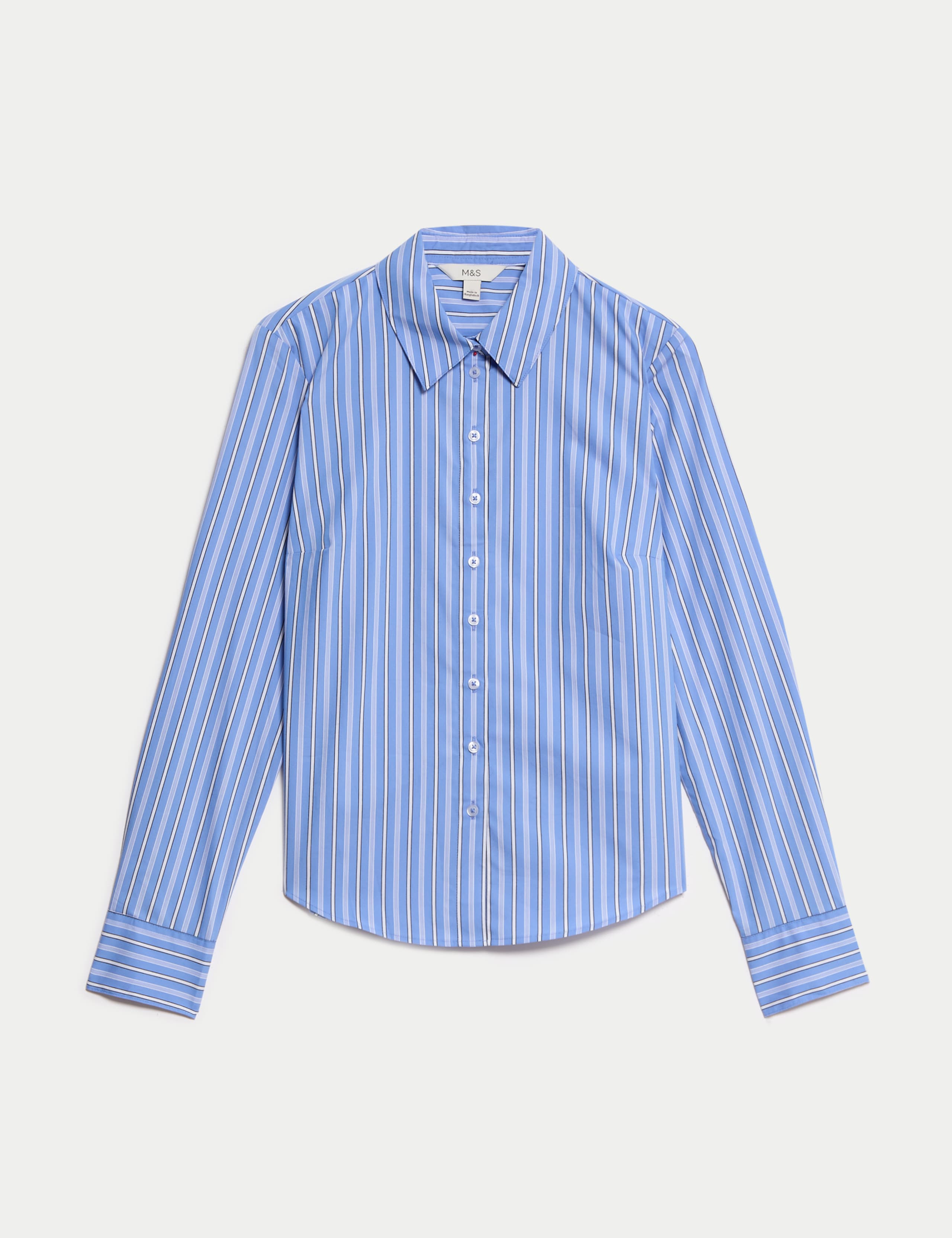 Cotton Rich Striped Fitted Shirt
