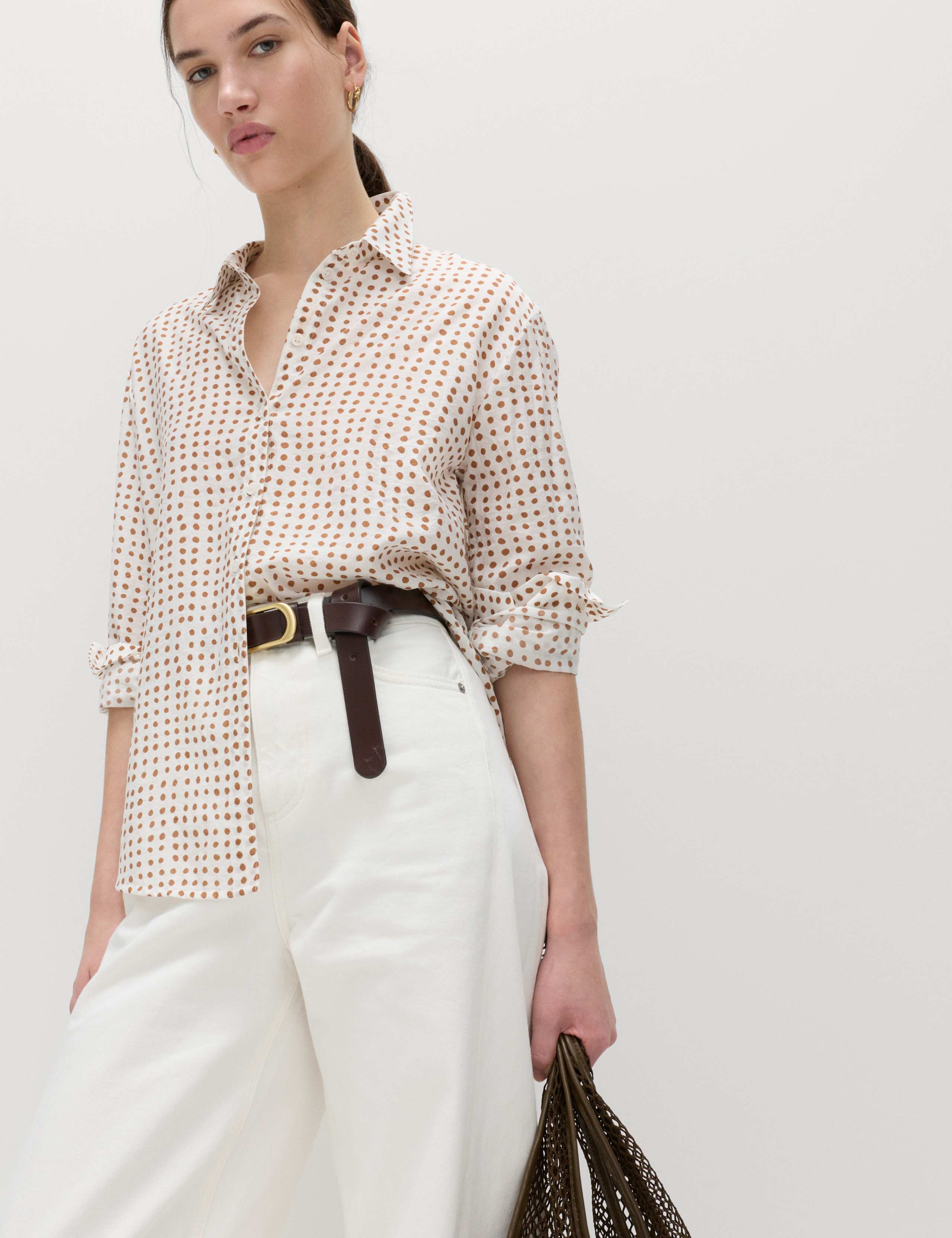 Textured Animal Print Long Sleeve Shirt