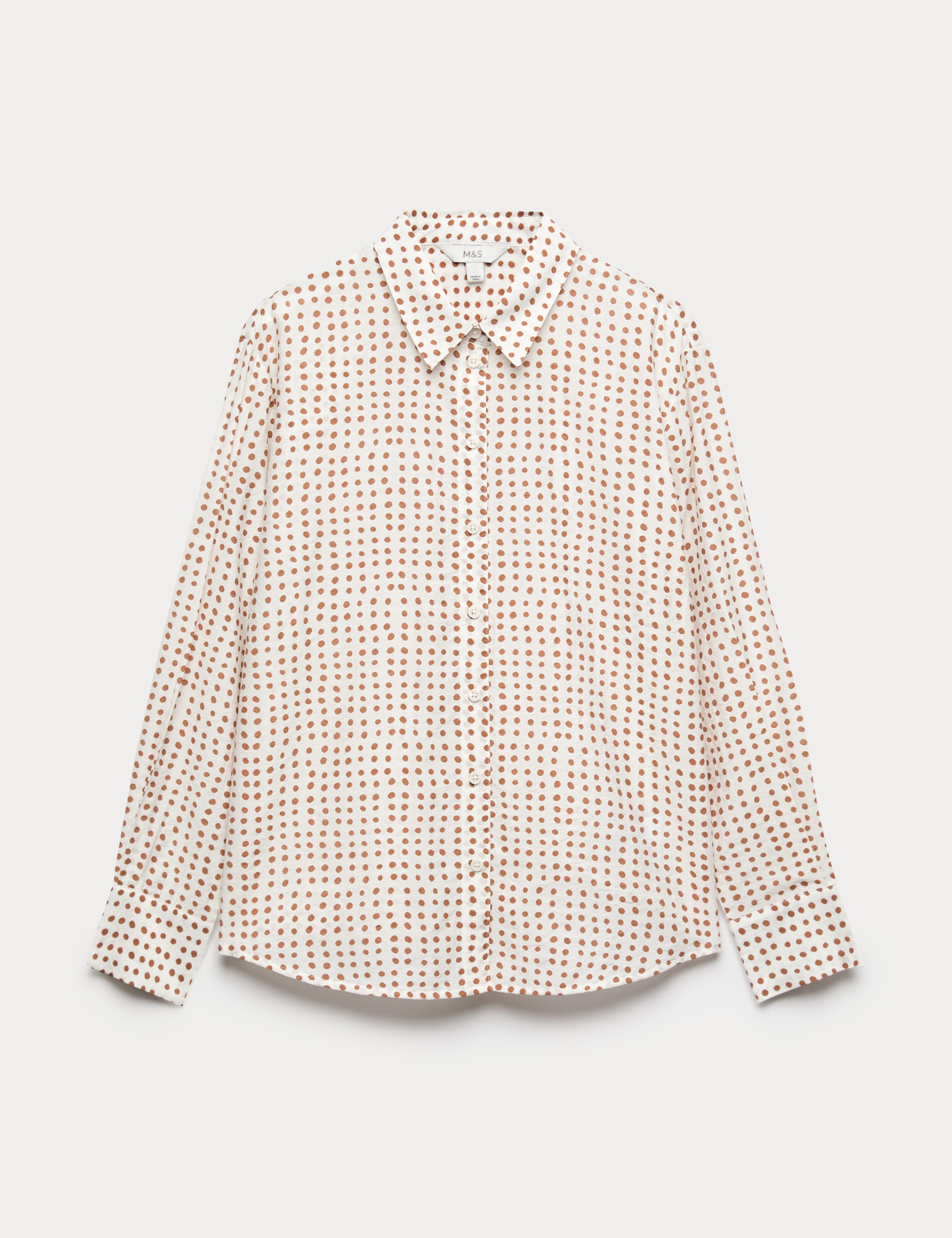 Textured Animal Print Long Sleeve Shirt