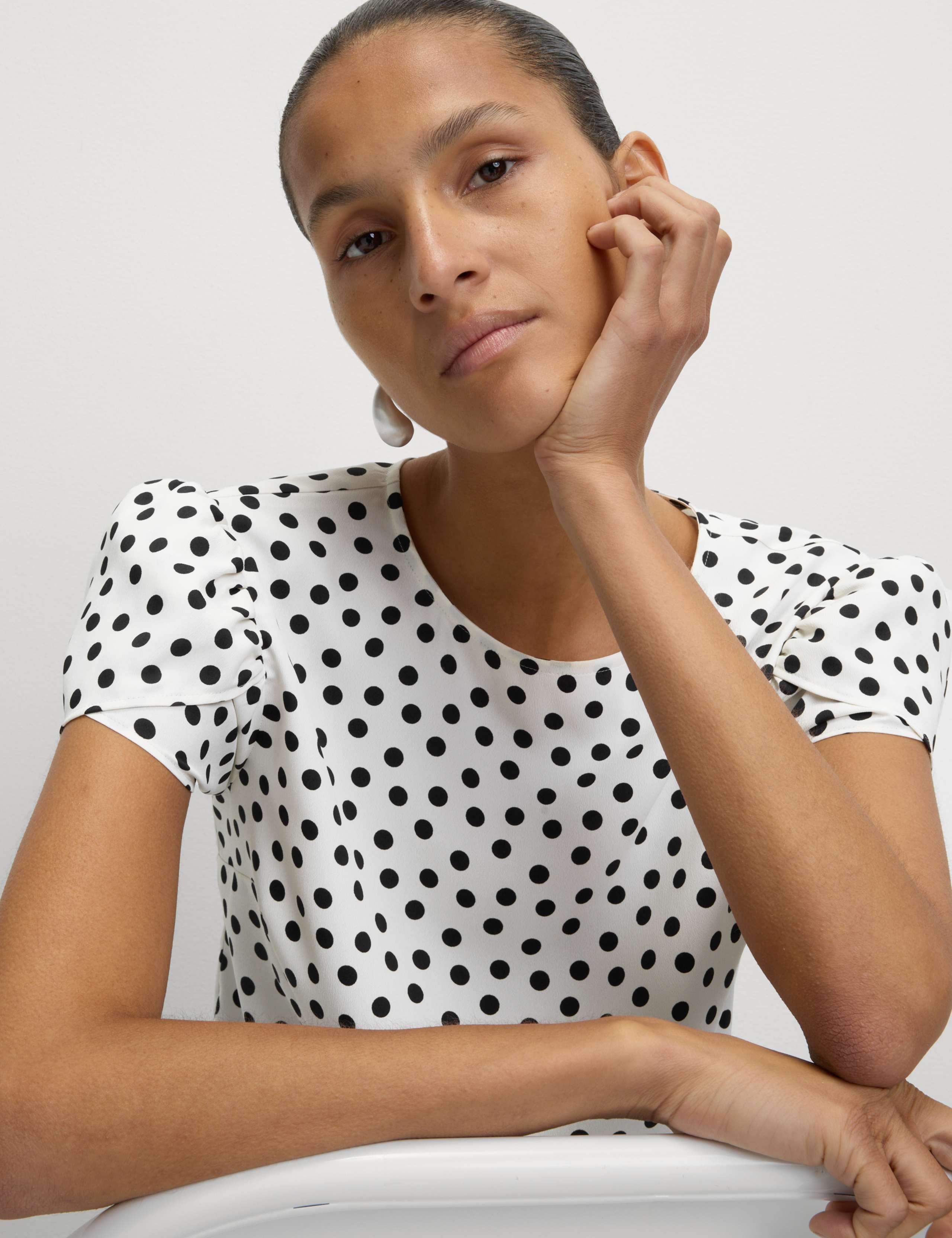 Printed Puff Sleeve Top