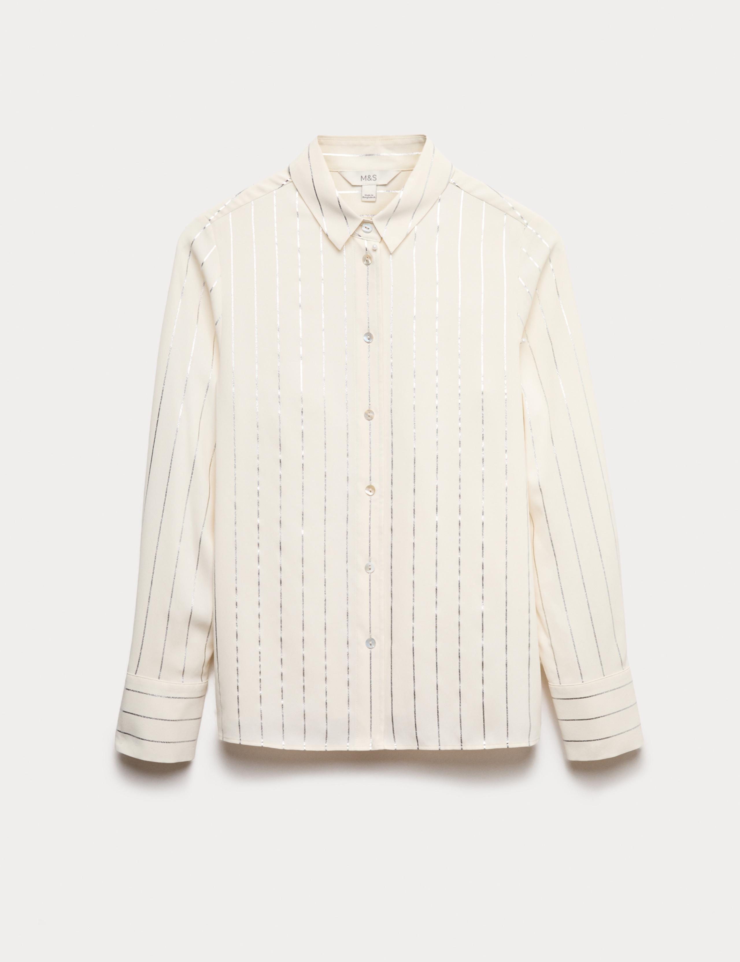 Foil Print Collared Shirt