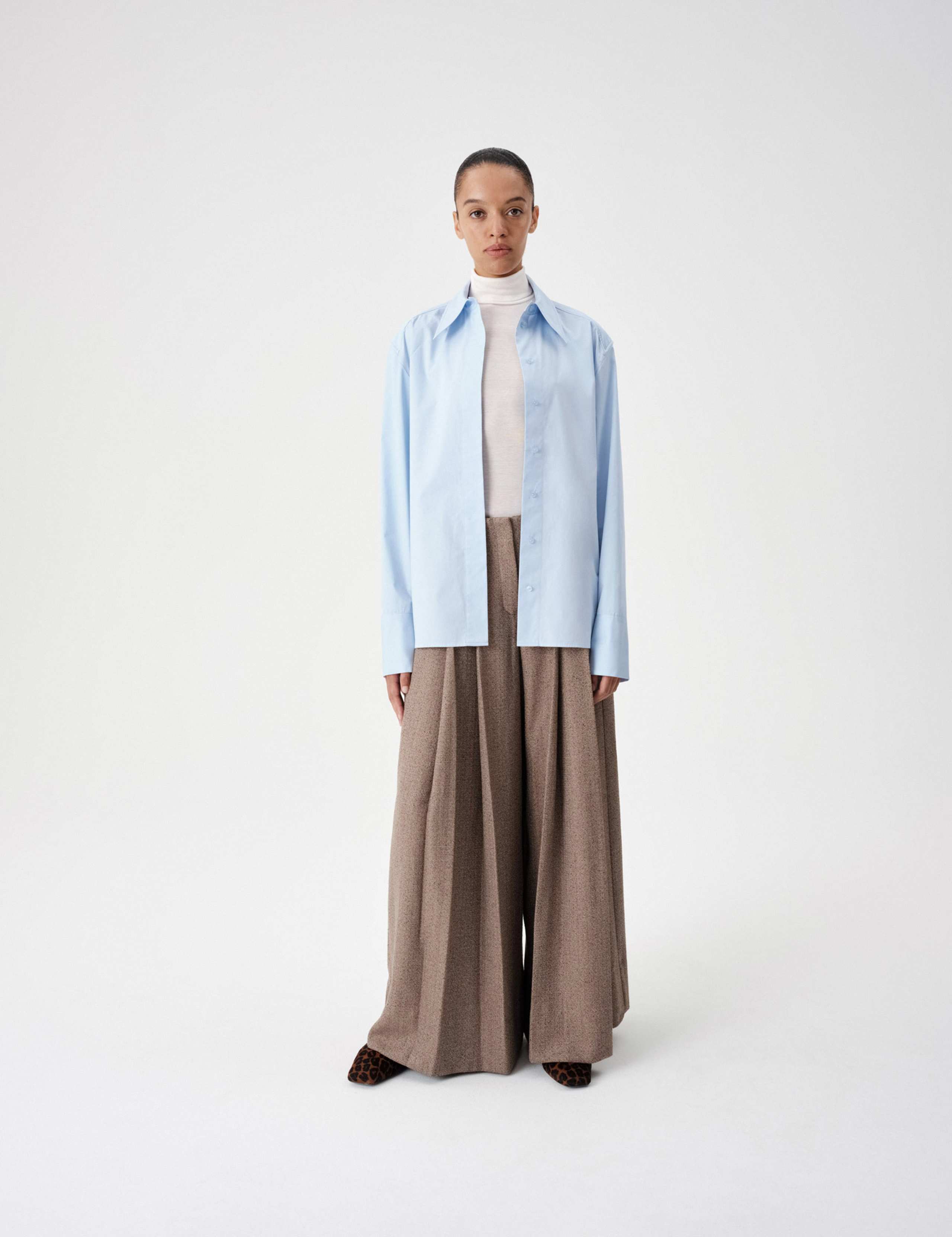 Cotton Waisted Padded Shoulder Shirt