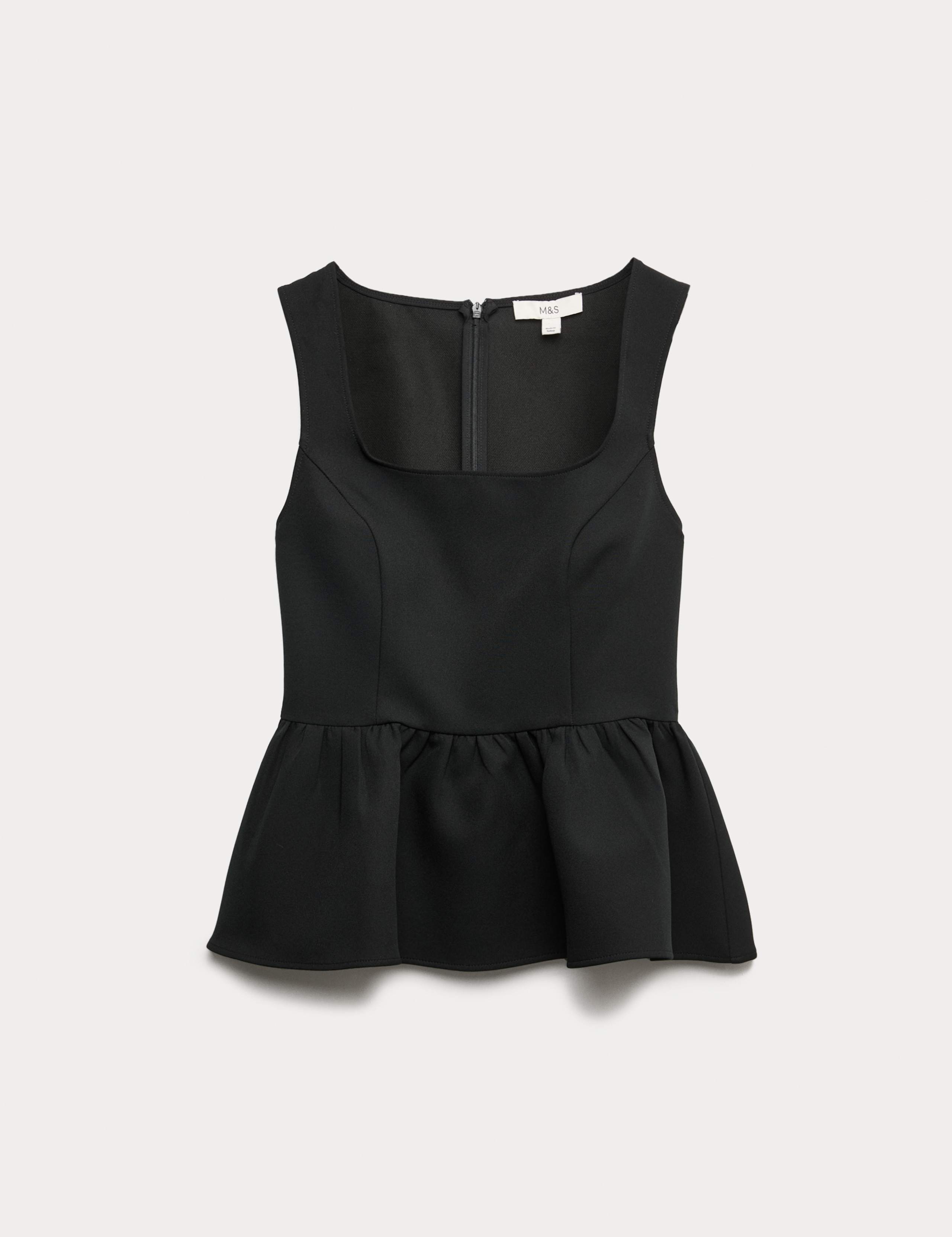 Square Neck Peplum Top