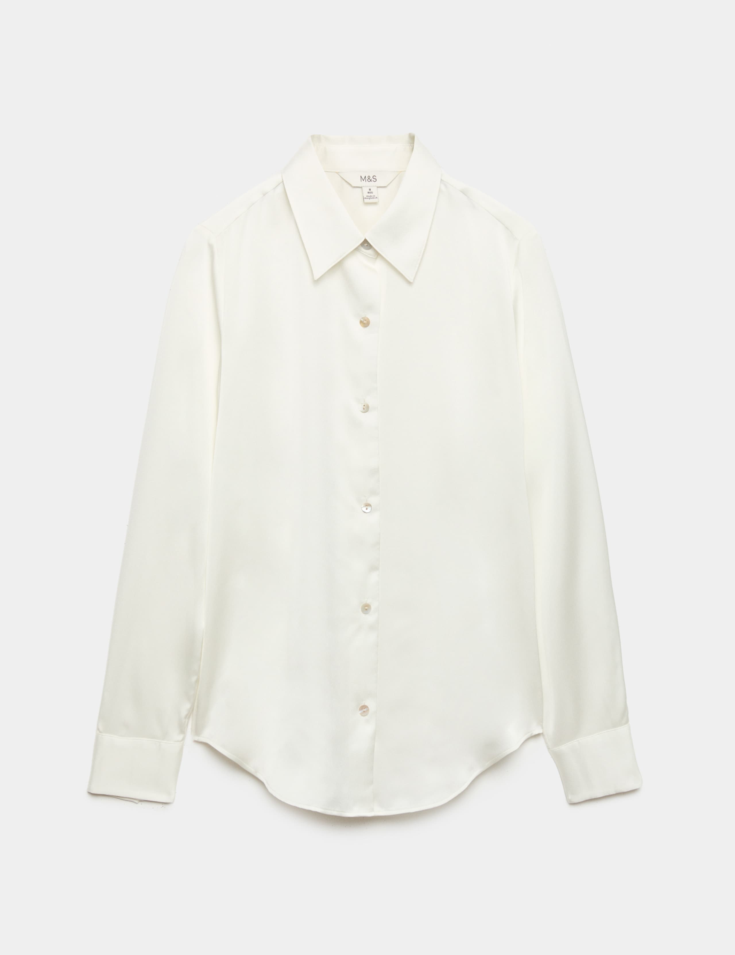 Satin Collared Button Through Shirt