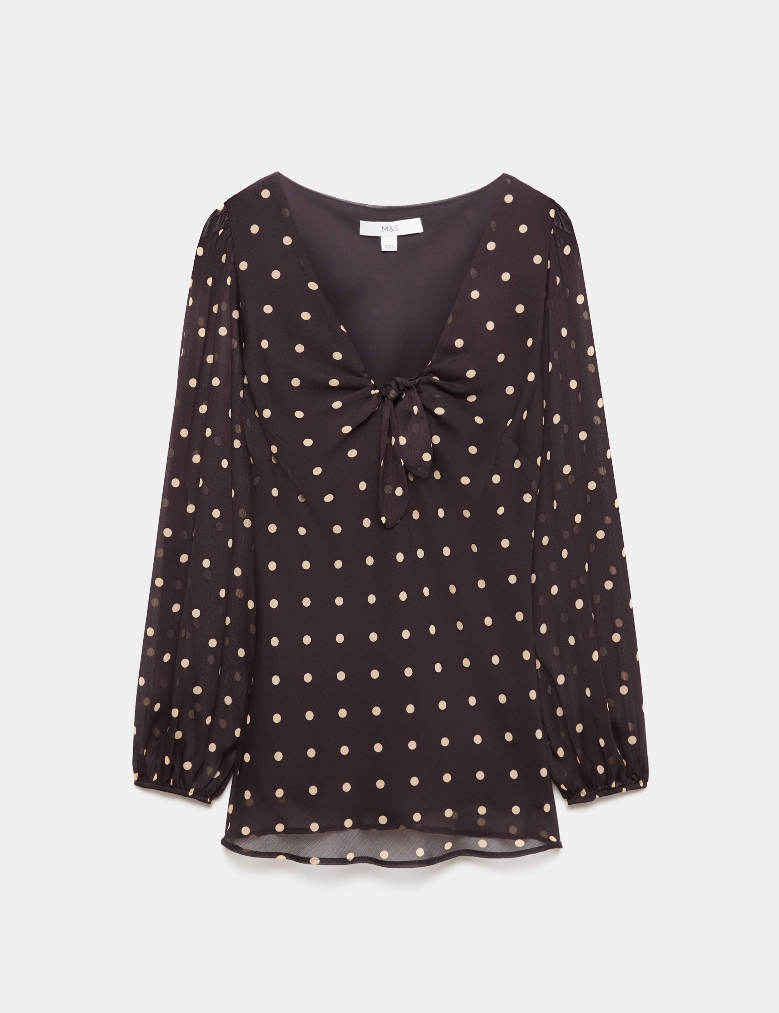 Printed V Neck Fitted Top