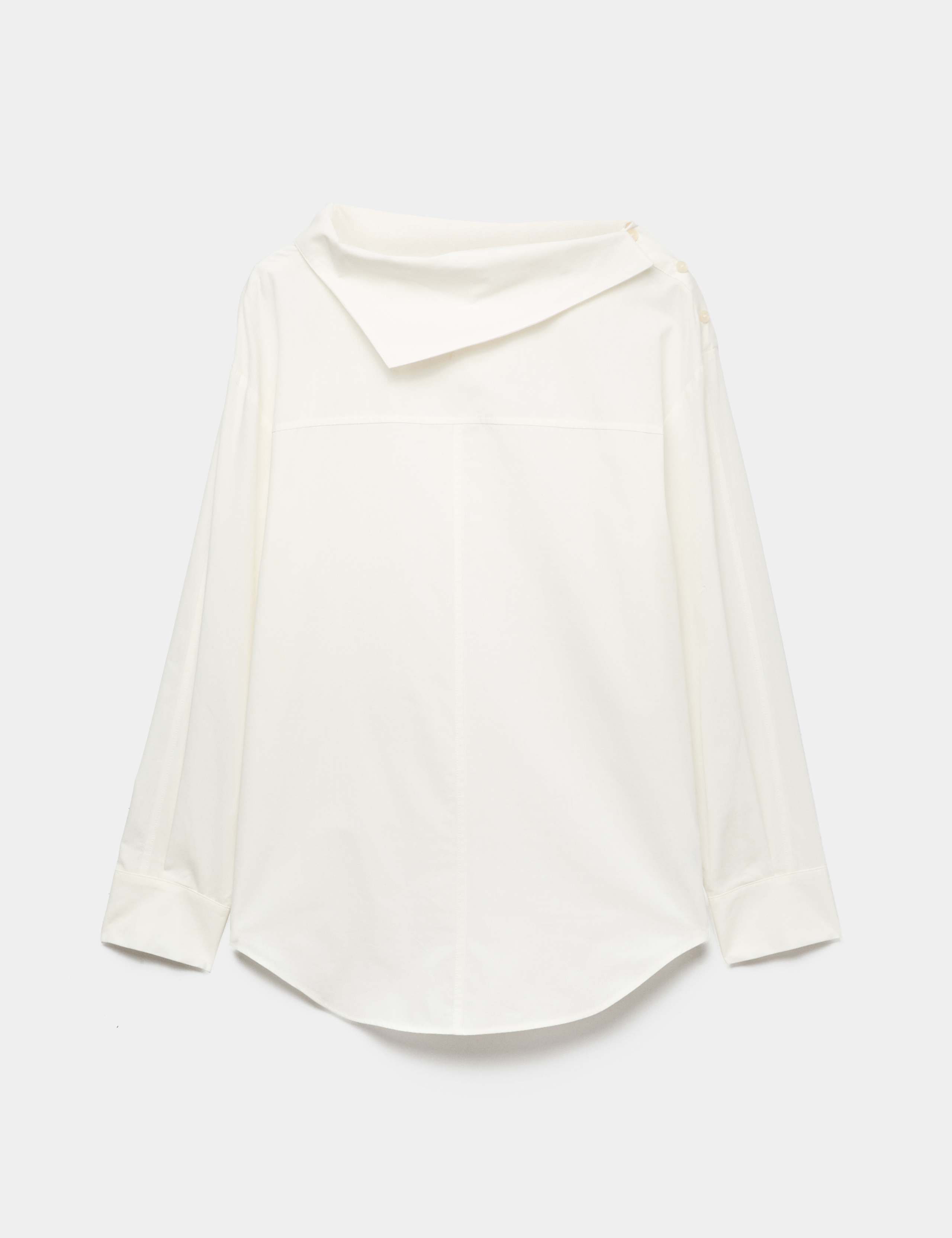 Pure Cotton Asymmetric Collar Shirt