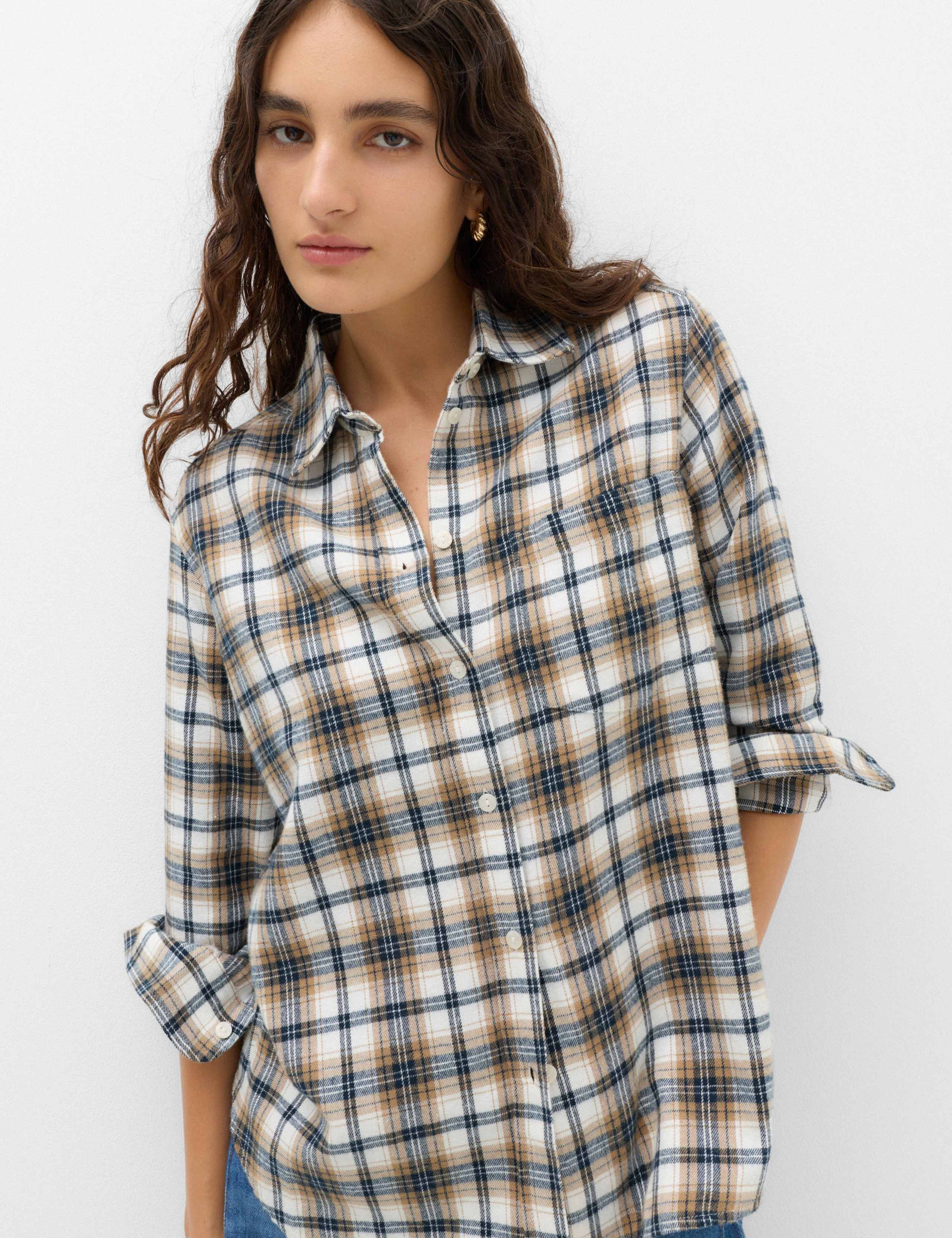 Pure Cotton Checked Collared Shirt