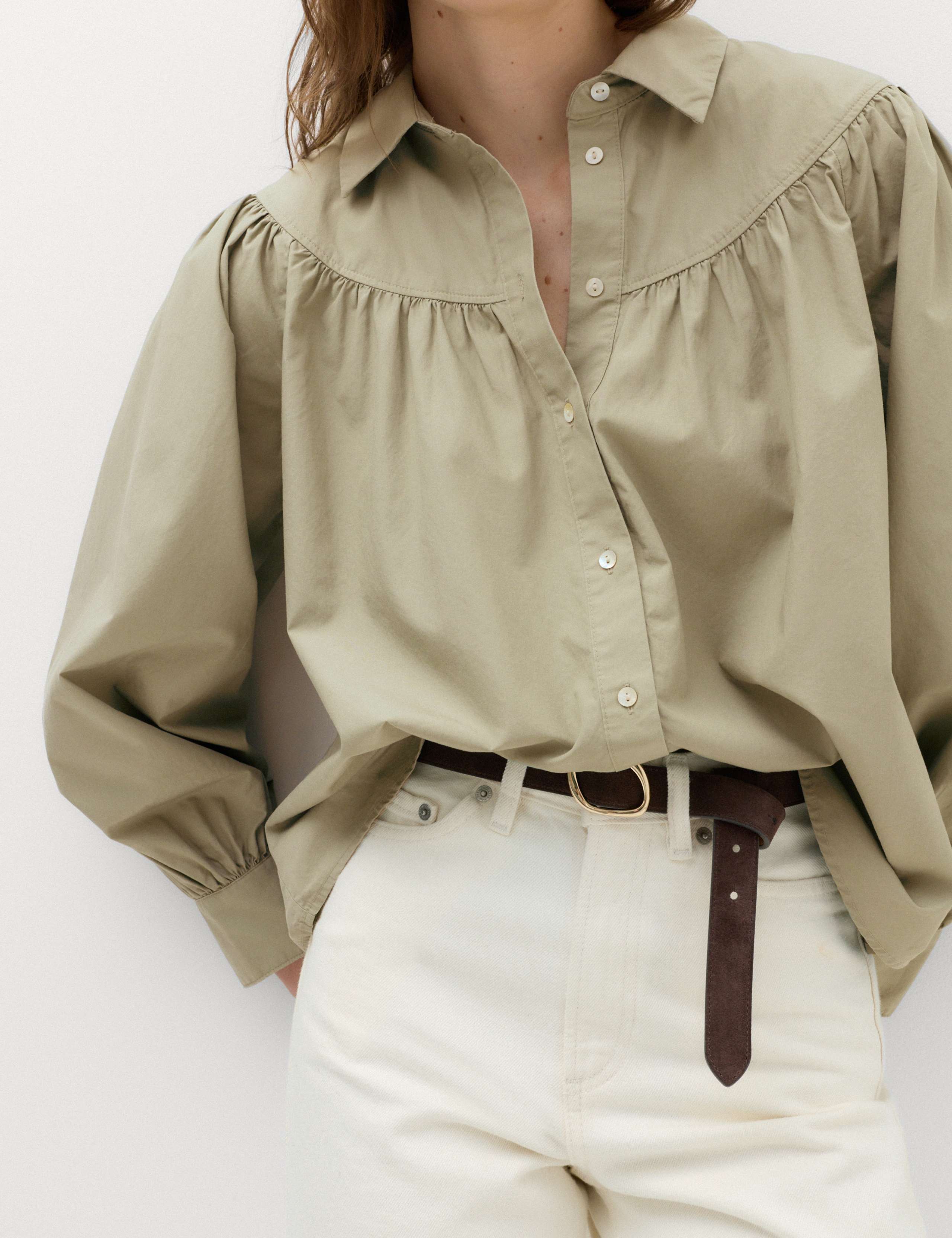 Lyocell Rich Western Style Collared Shirt